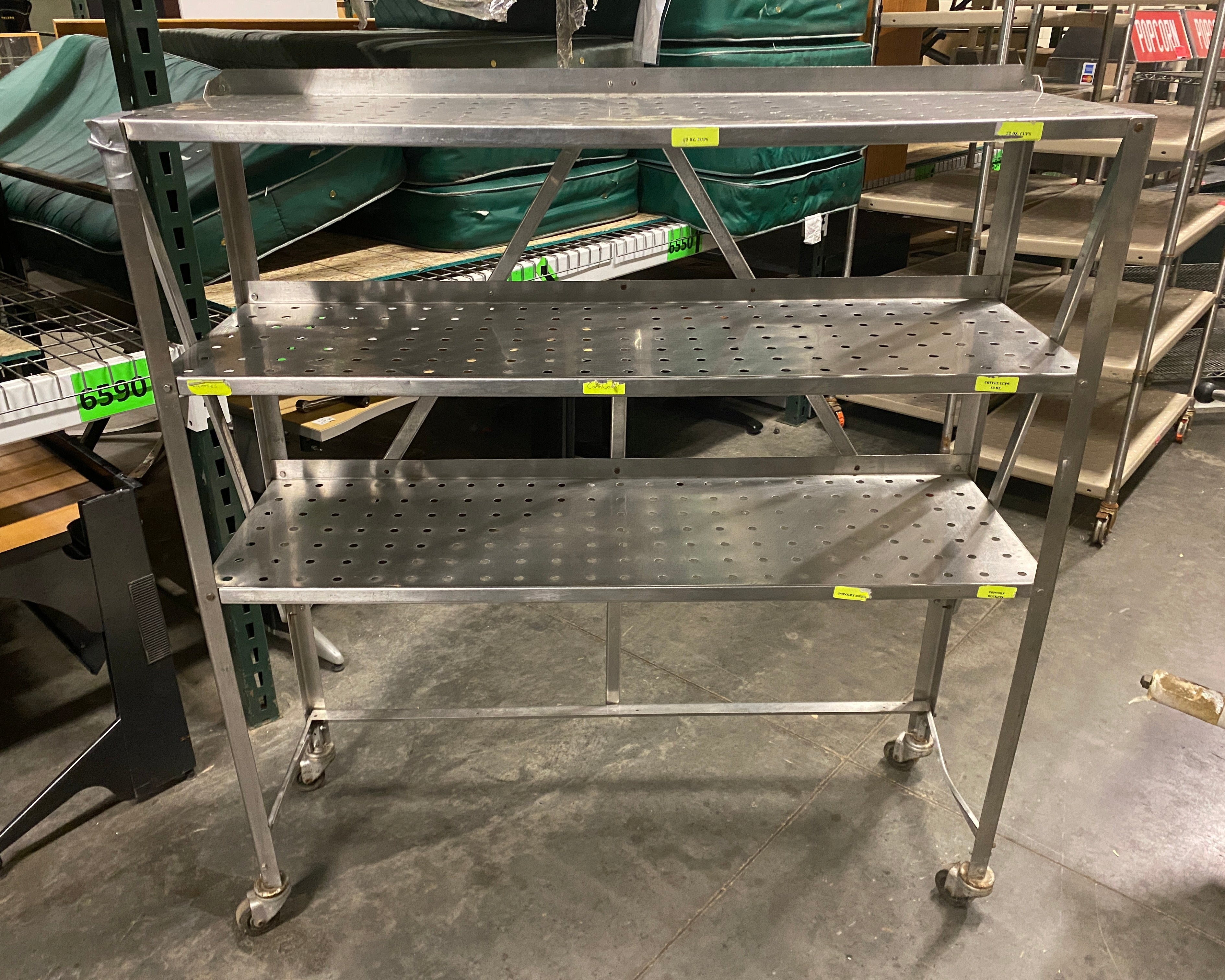 Metal Framed 3 Layer Wheeled Rack