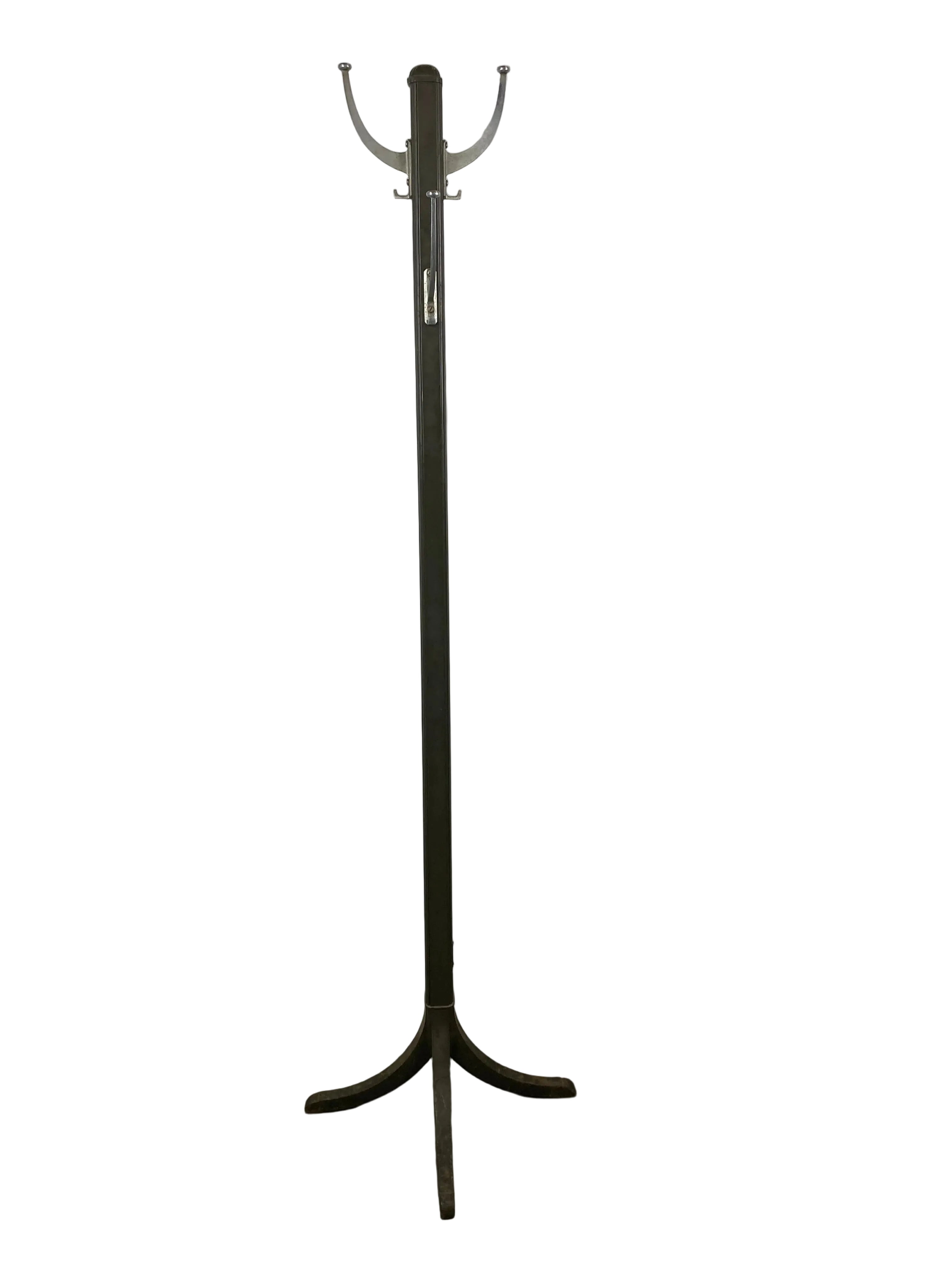 Metal Hall Tree Coat Rack 4 Large & 4 Small Hooks Freestanding - Dark Finish