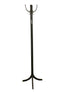 Metal Hall Tree Coat Rack 4 Large & 4 Small Hooks Freestanding - Dark Finish