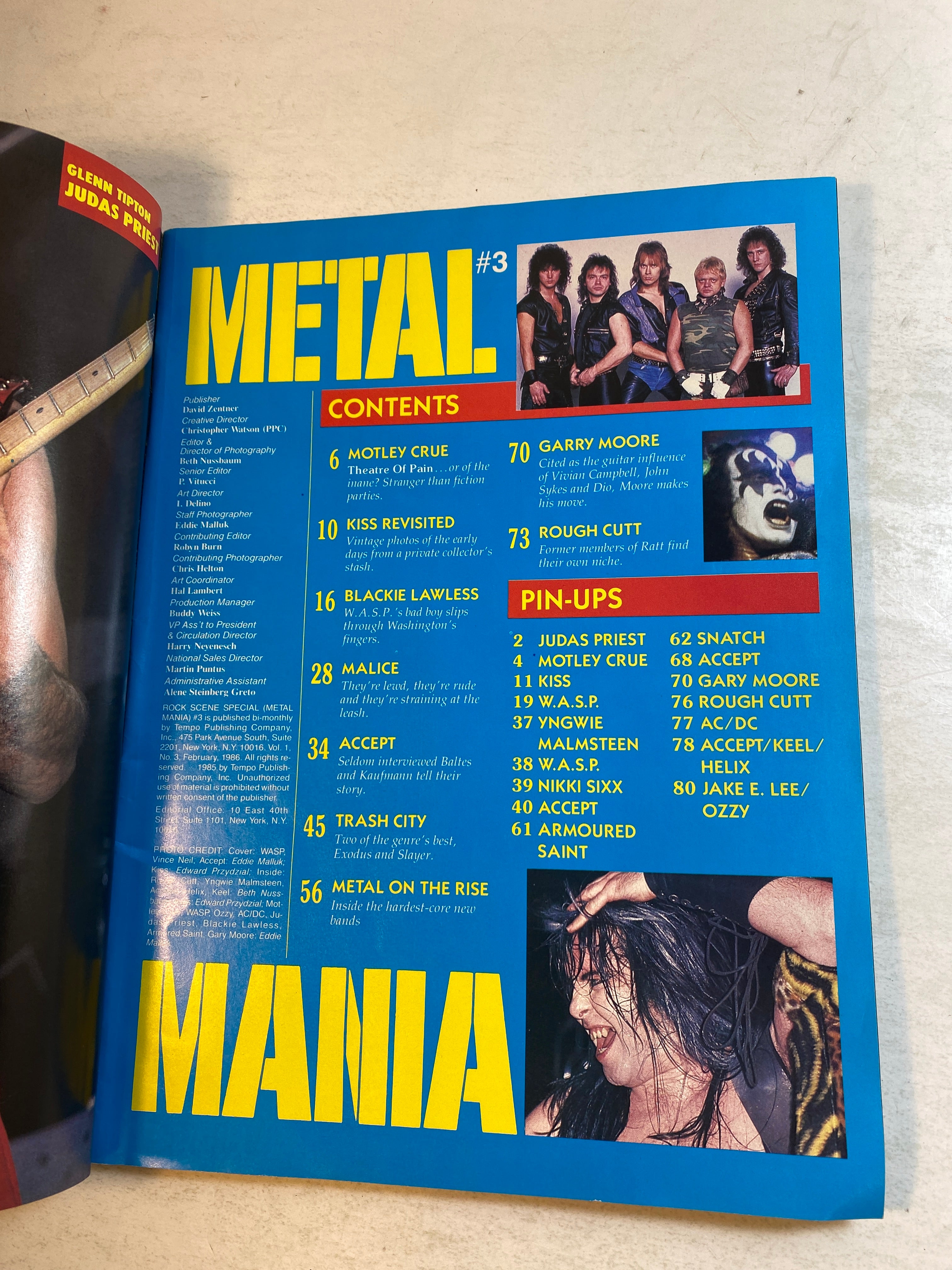 Metal Mania #3 February 1985 Motley Crue WASP
