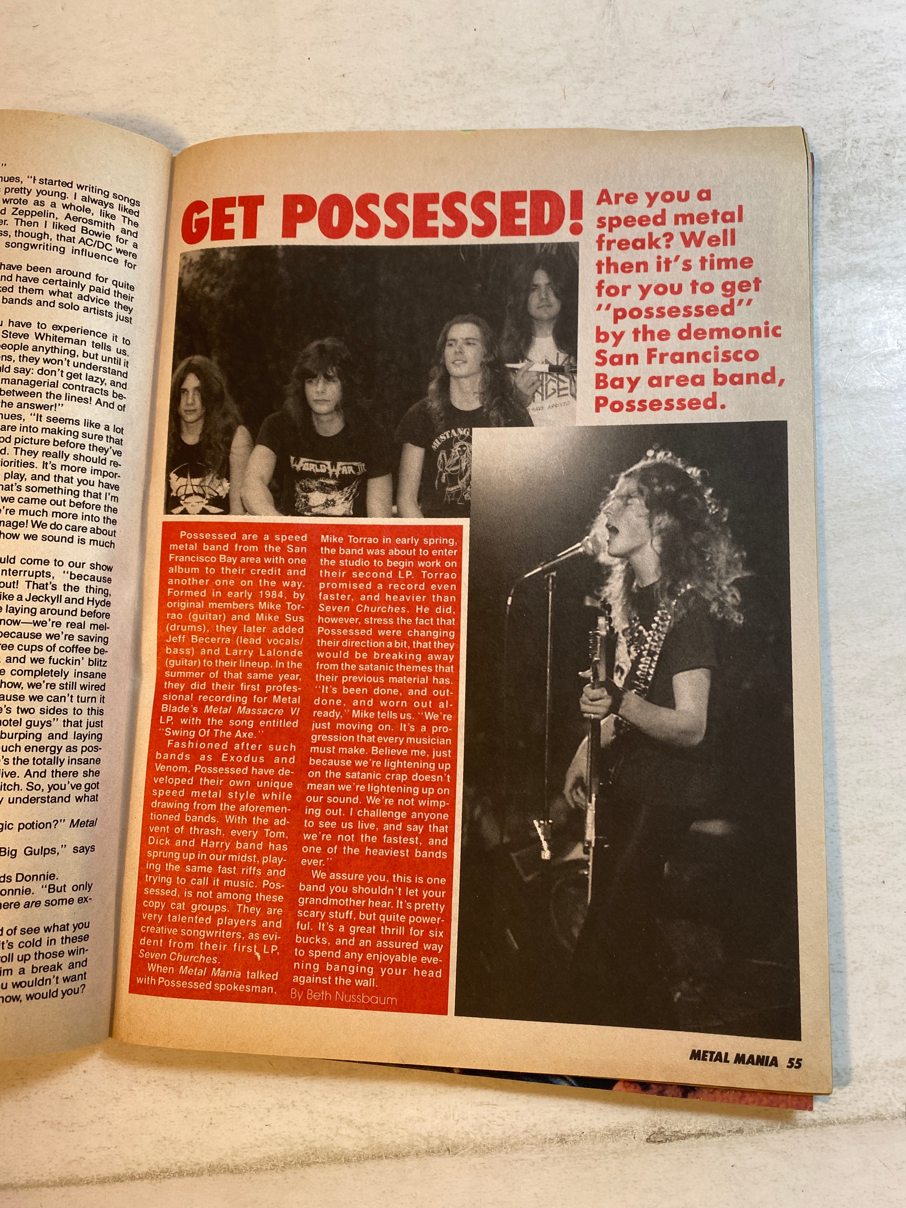 Metal Mania Magazine #6 July 1986 Kiss Foldout Poster