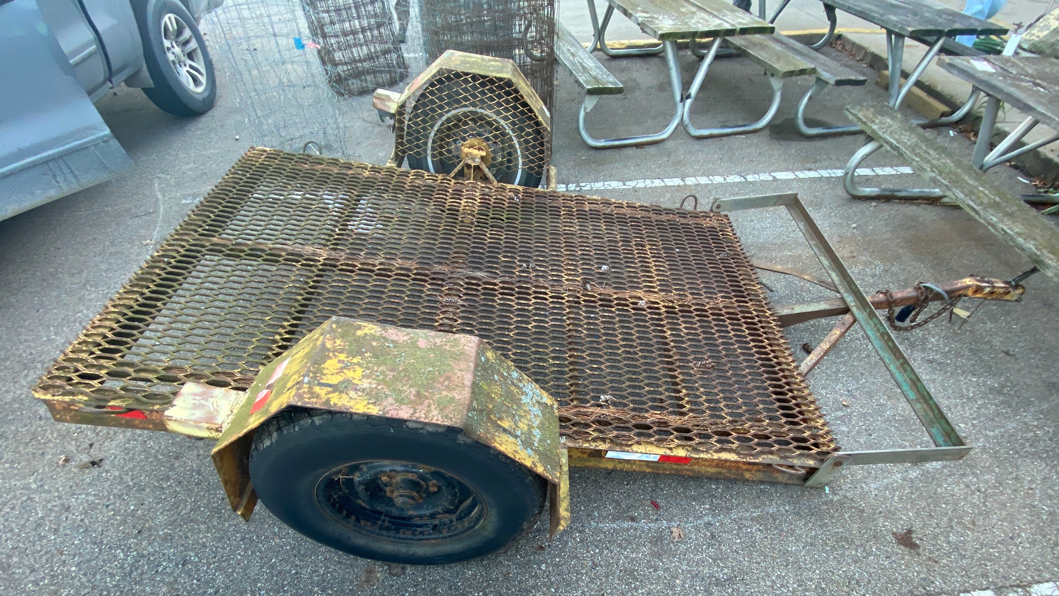 Metal Yellow Farm Trailer