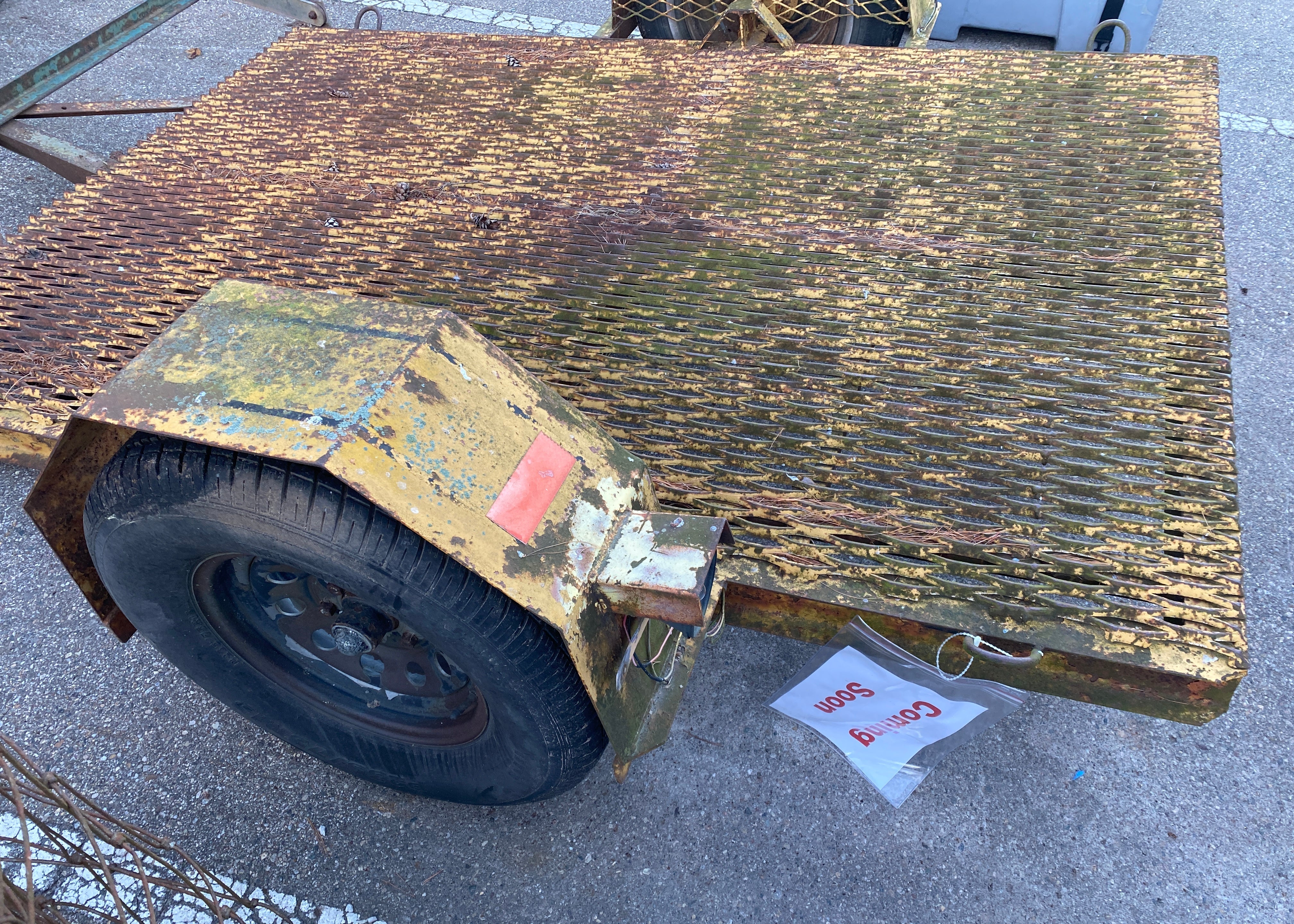 Metal Yellow Farm Trailer