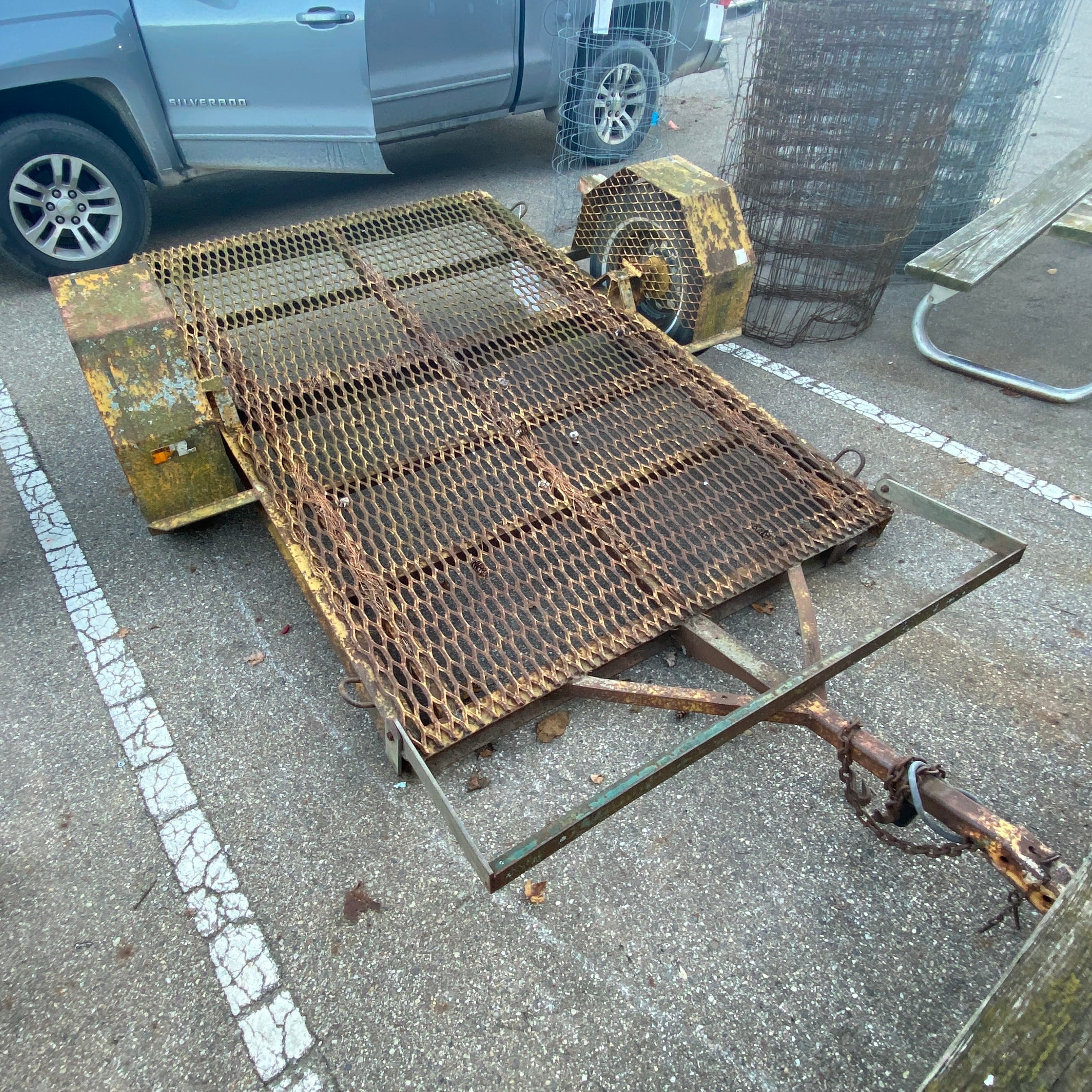 Metal Yellow Farm Trailer