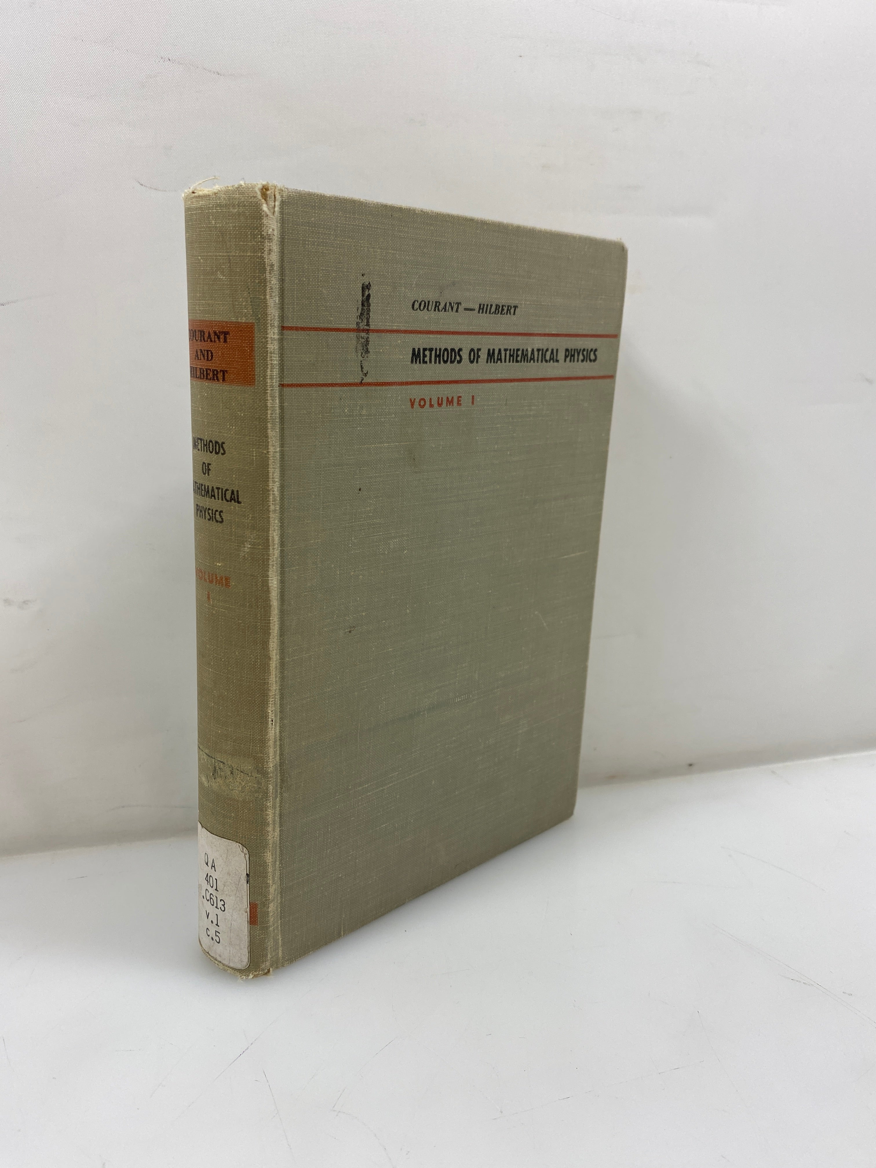 Methods of Mathematical Physics Vol I by Curant/Hilbert Ex-library 1965 HC