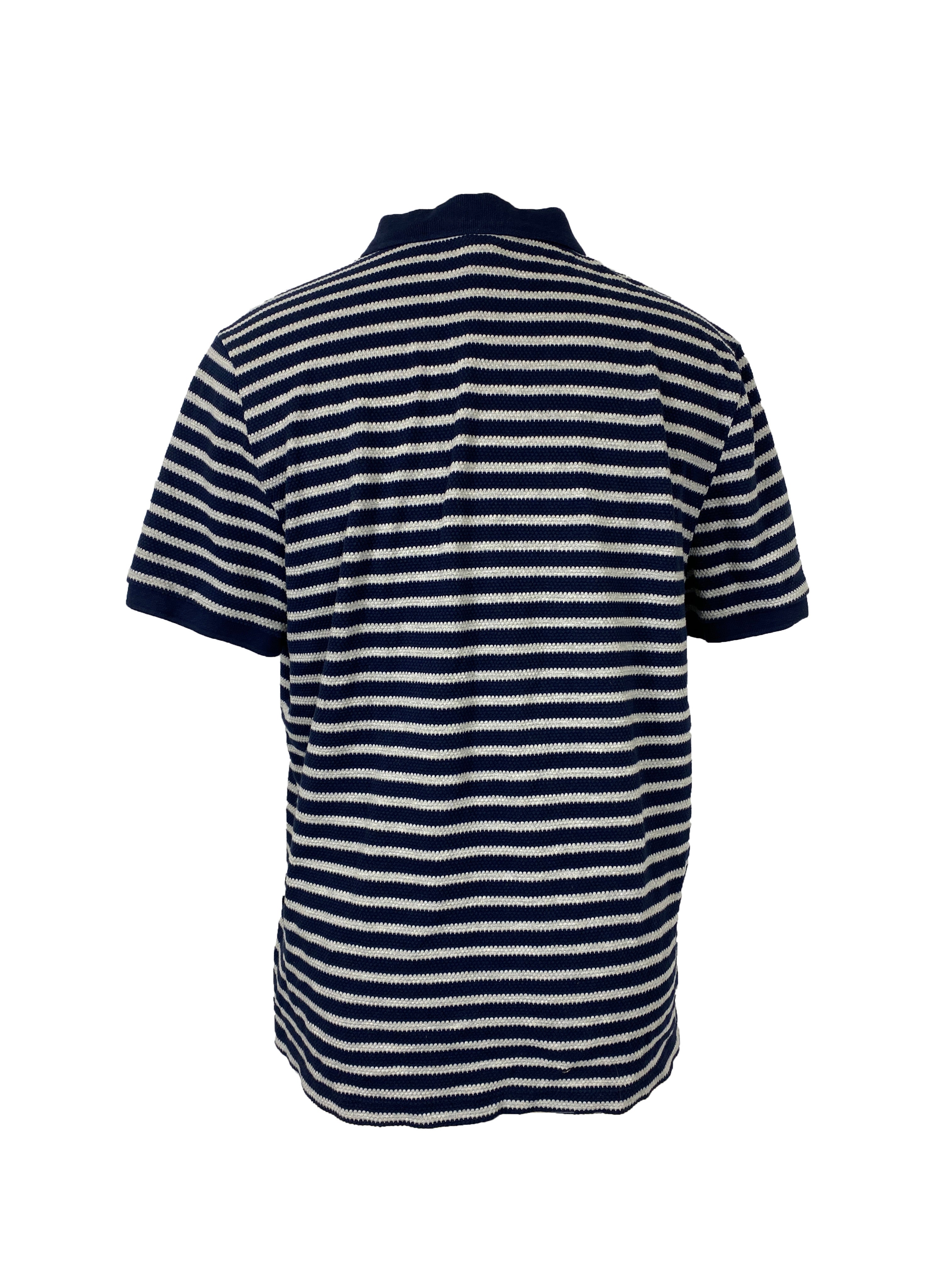 Michael Kors Blue and White striped Polo Men's Size L