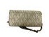 Michael Kors Jet Set Large Wallet on a Chain Signature Crossbody Vanilla and Natural Color