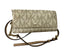 Michael Kors Jet Set Large Wallet on a Chain Signature Crossbody Vanilla and Natural Color