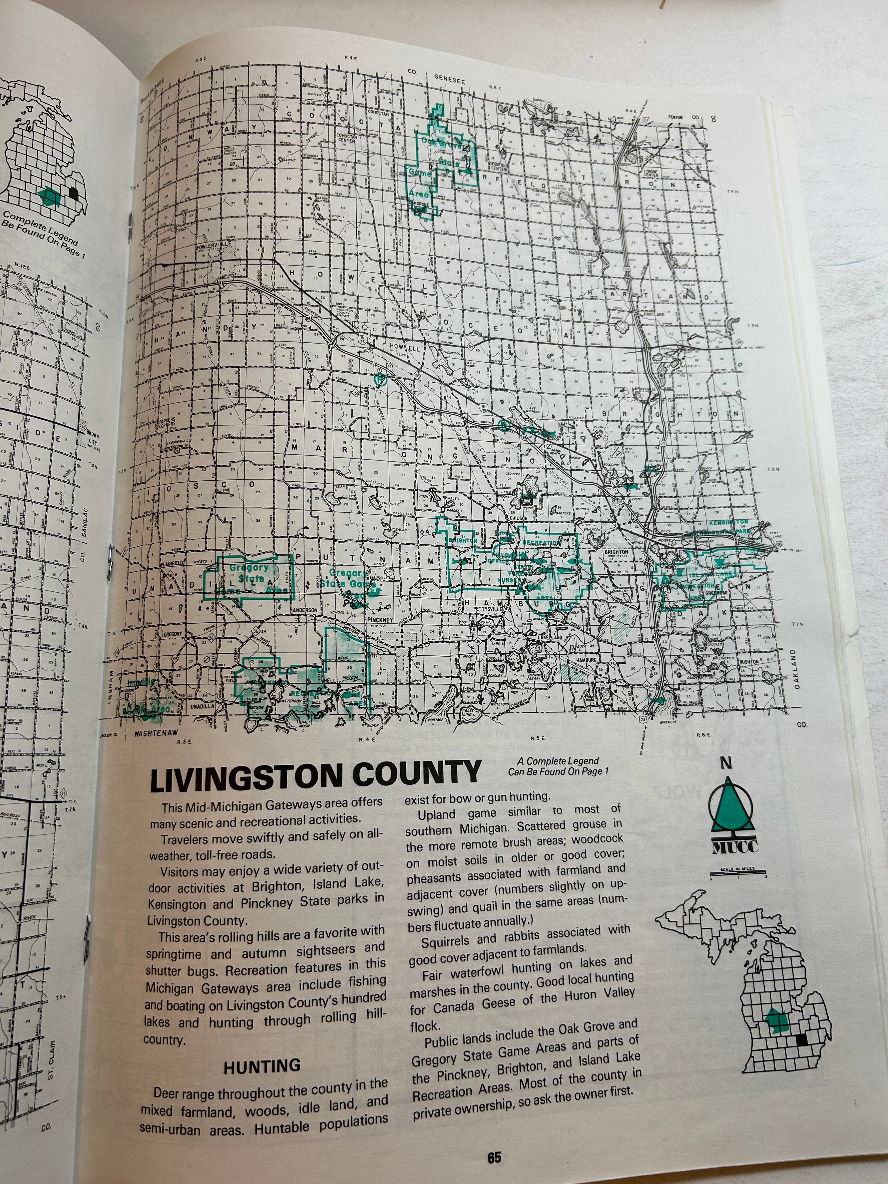 Michigan Outdoors: MI County Map Guide Oversized SC