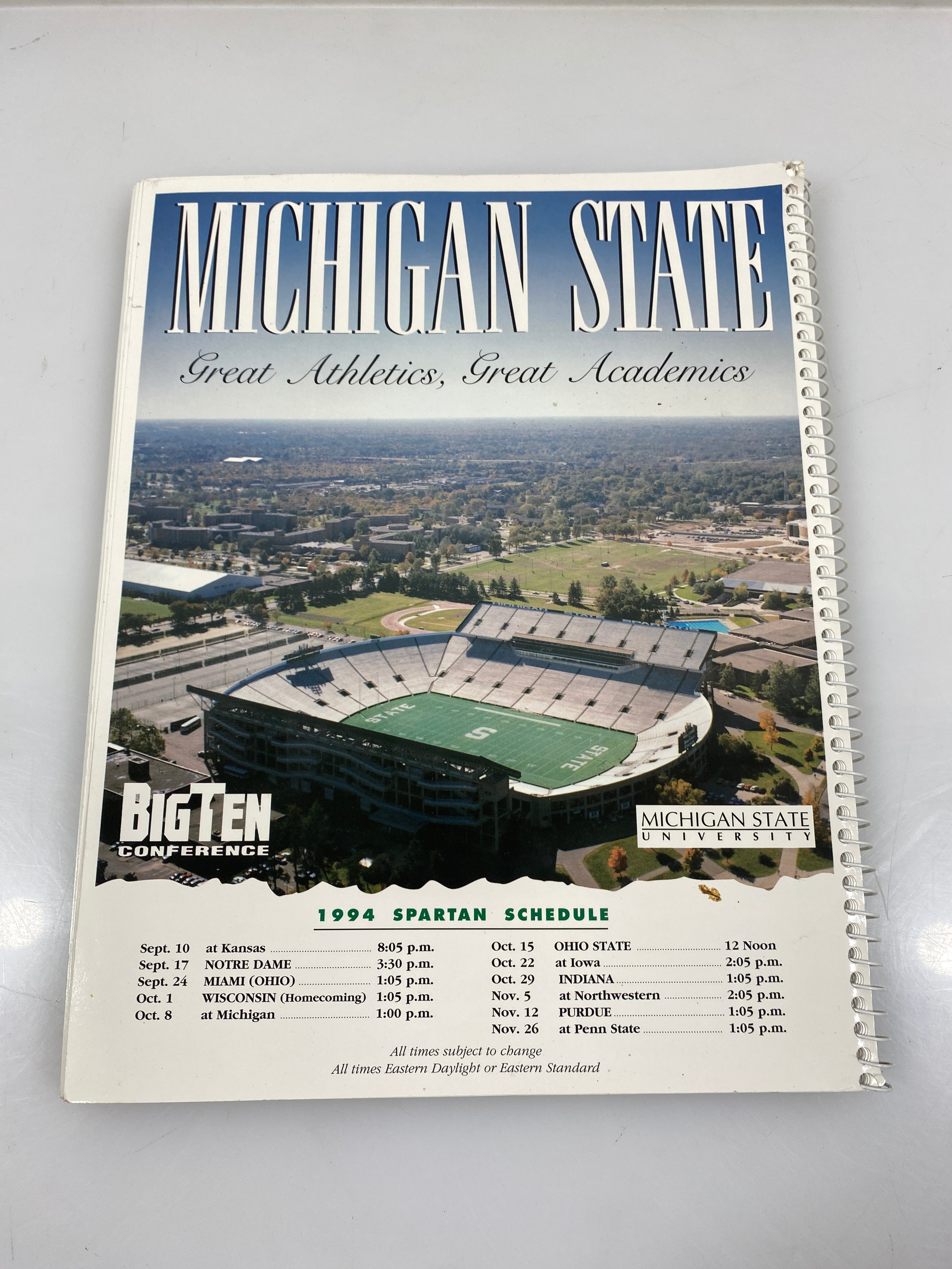 Michigan State Football Media Guide 1994 Final Perles Season