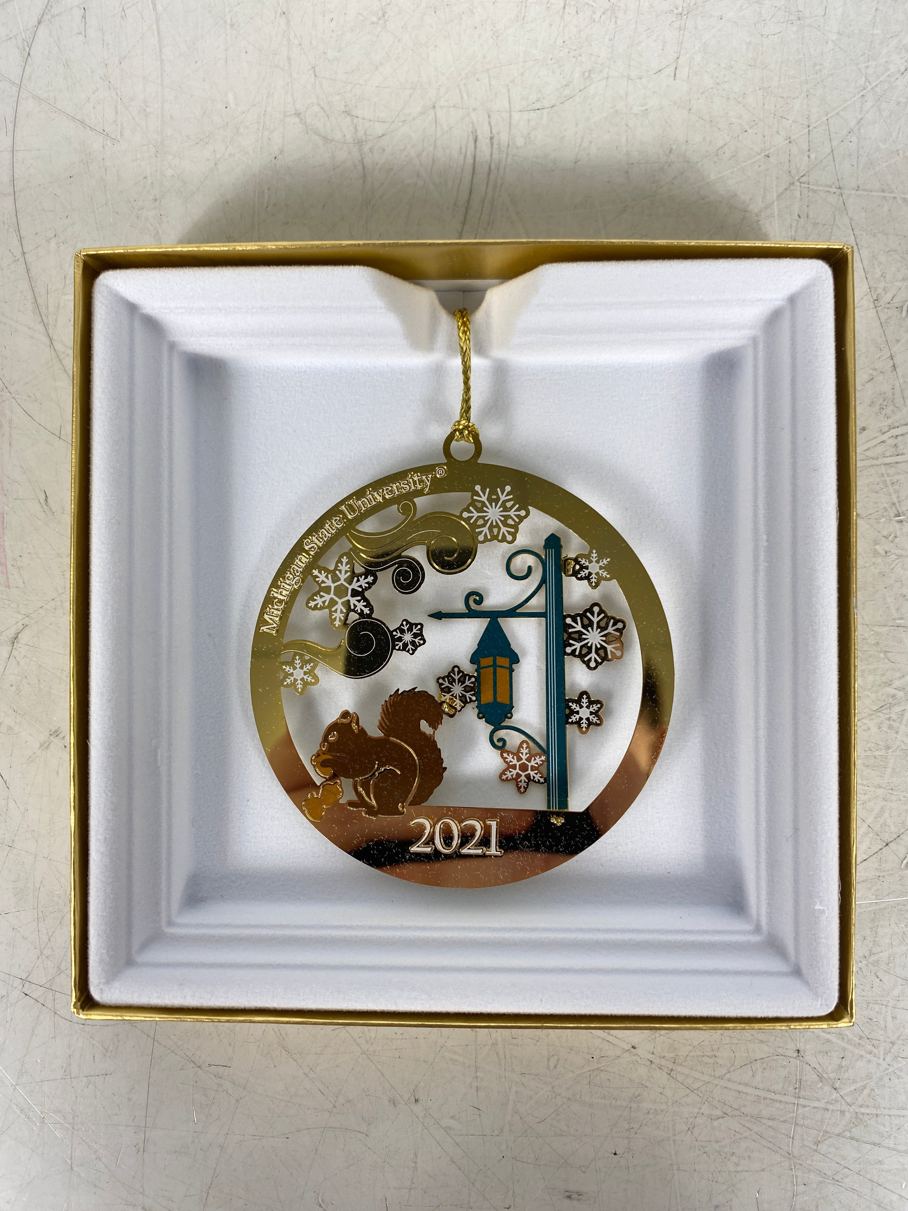 Michigan State University 2021 MSU Squirrel and Lantern Ornament 16th Series