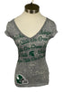 Michigan State University Gray V-Neck T-Shirt Women's Size S
