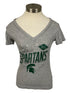Michigan State University Gray V-Neck T-Shirt Women's Size S