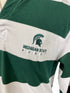 Michigan State University Green and White Striped Rugby Shirt Men's Size S