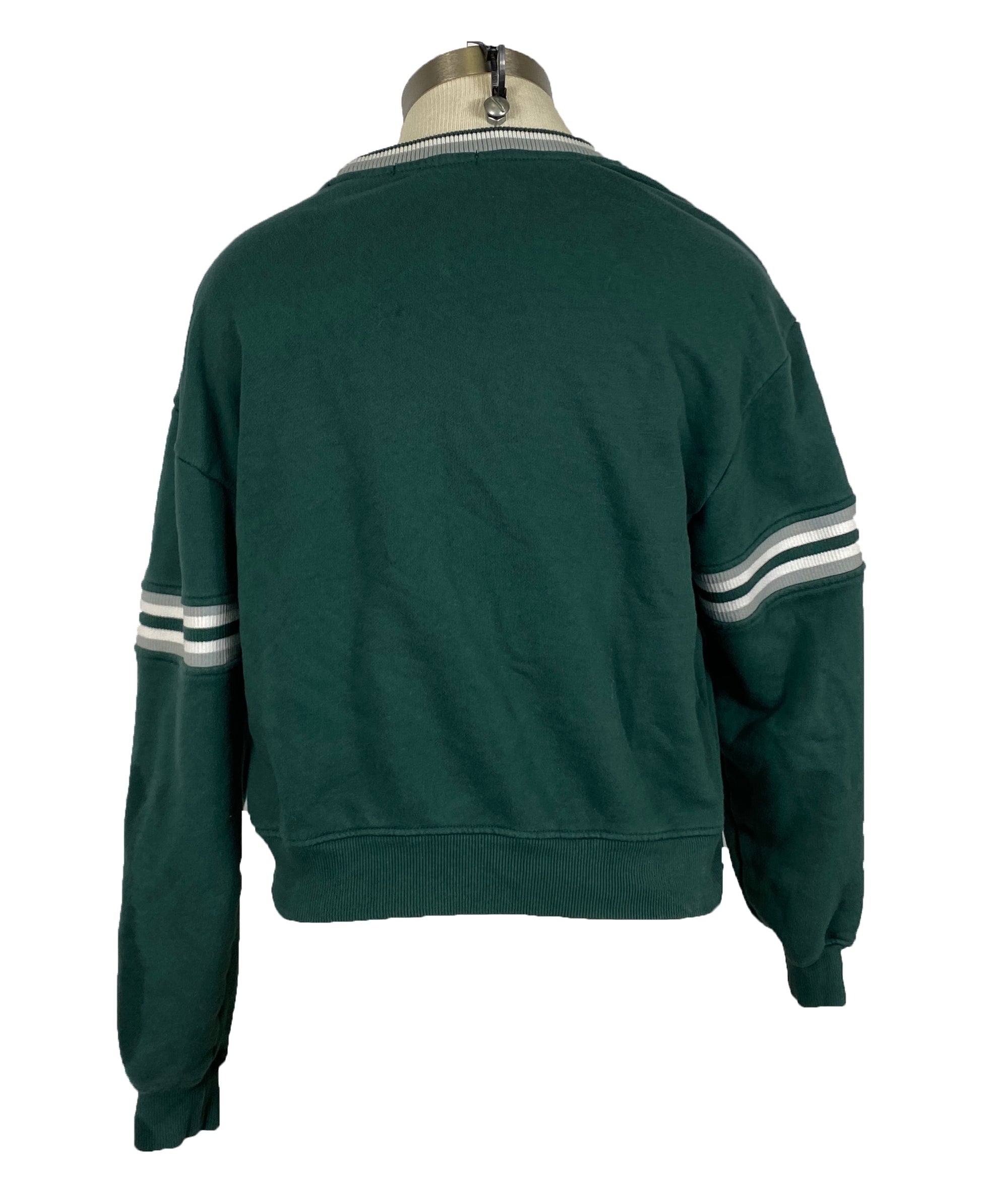 Michigan State University Green Cropped Crewneck Sweatshirt Women's Size S
