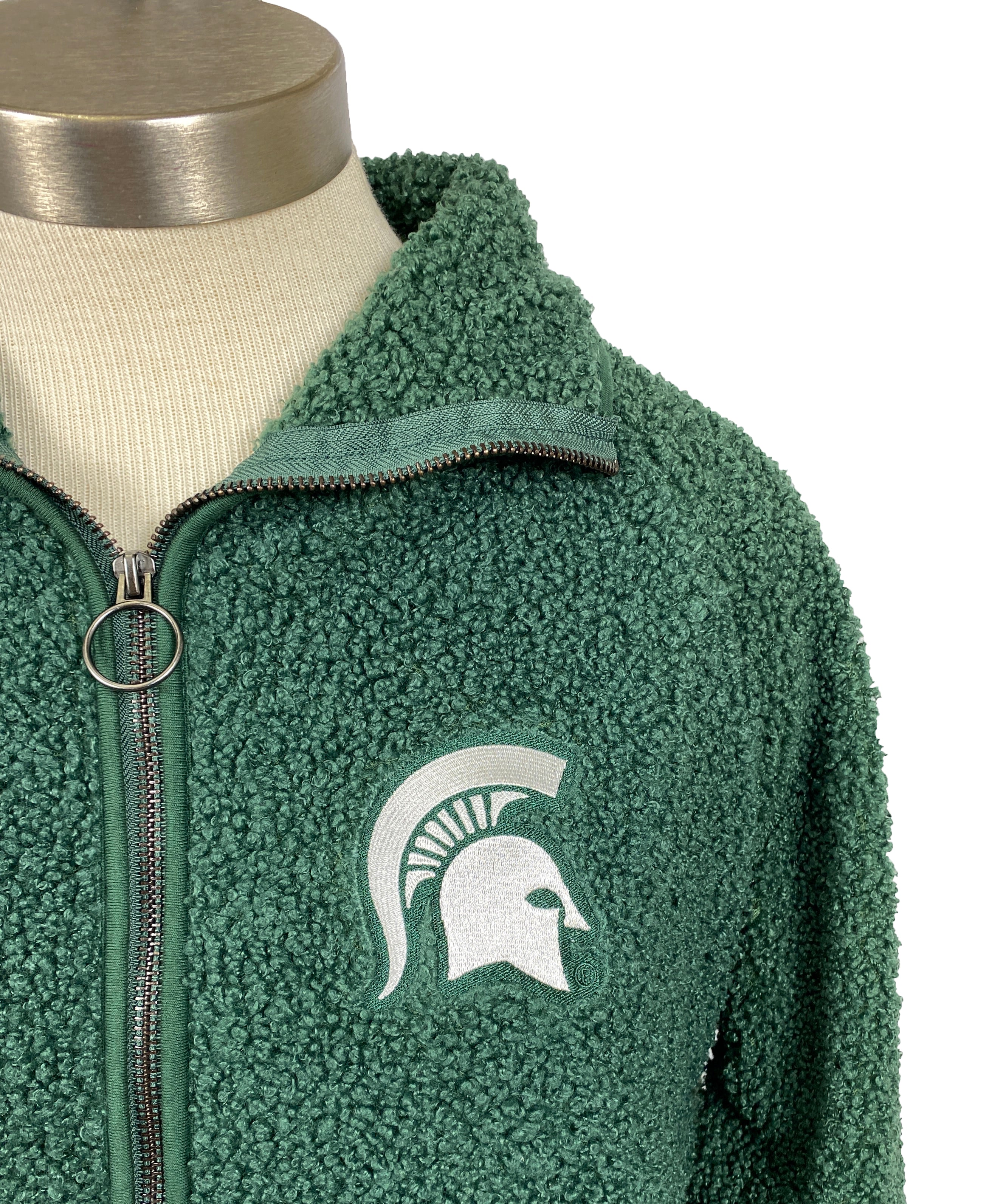 Michigan State University Green Sherpa Half-Zip Women's Size M