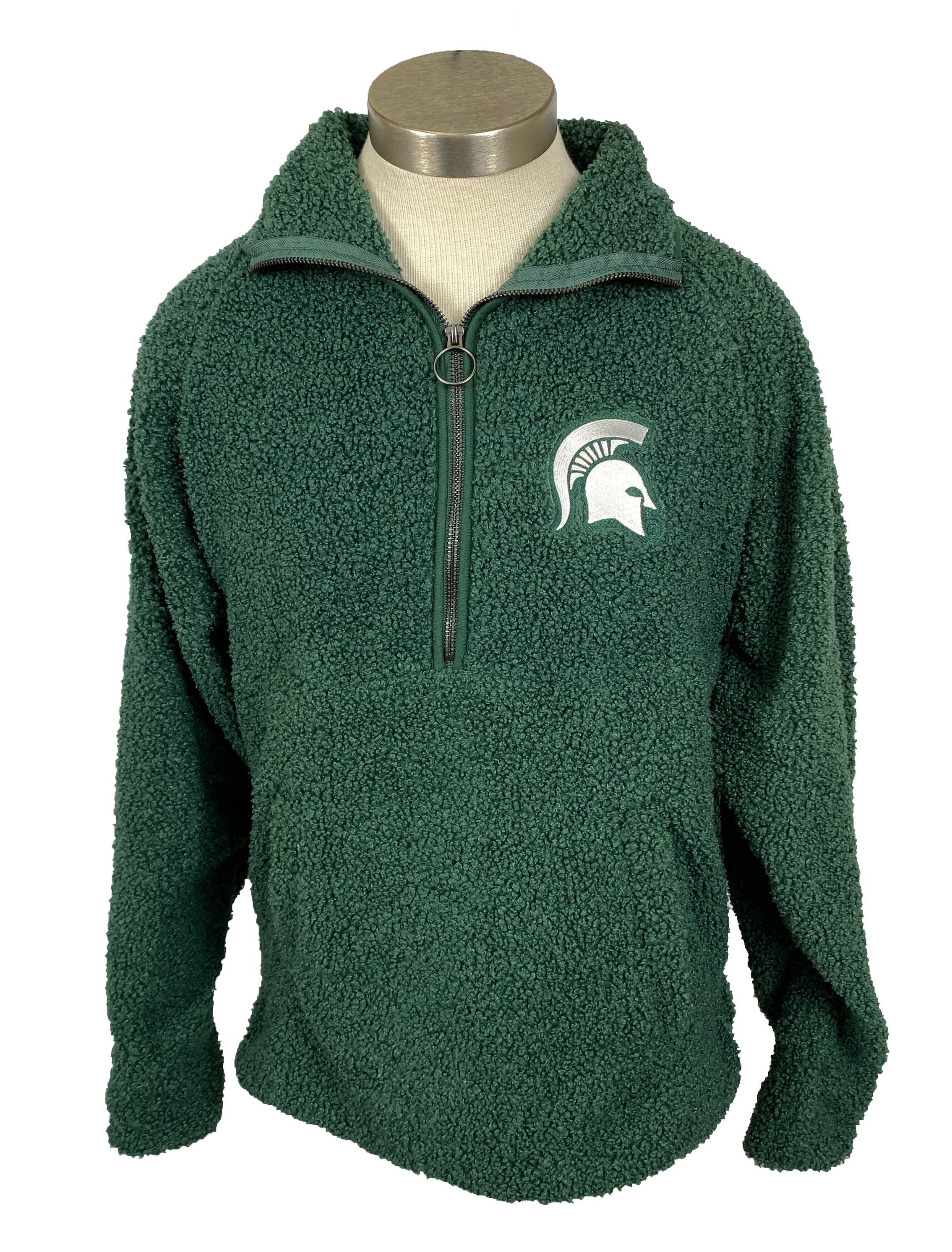 Michigan State University Green Sherpa Half-Zip Women's Size M
