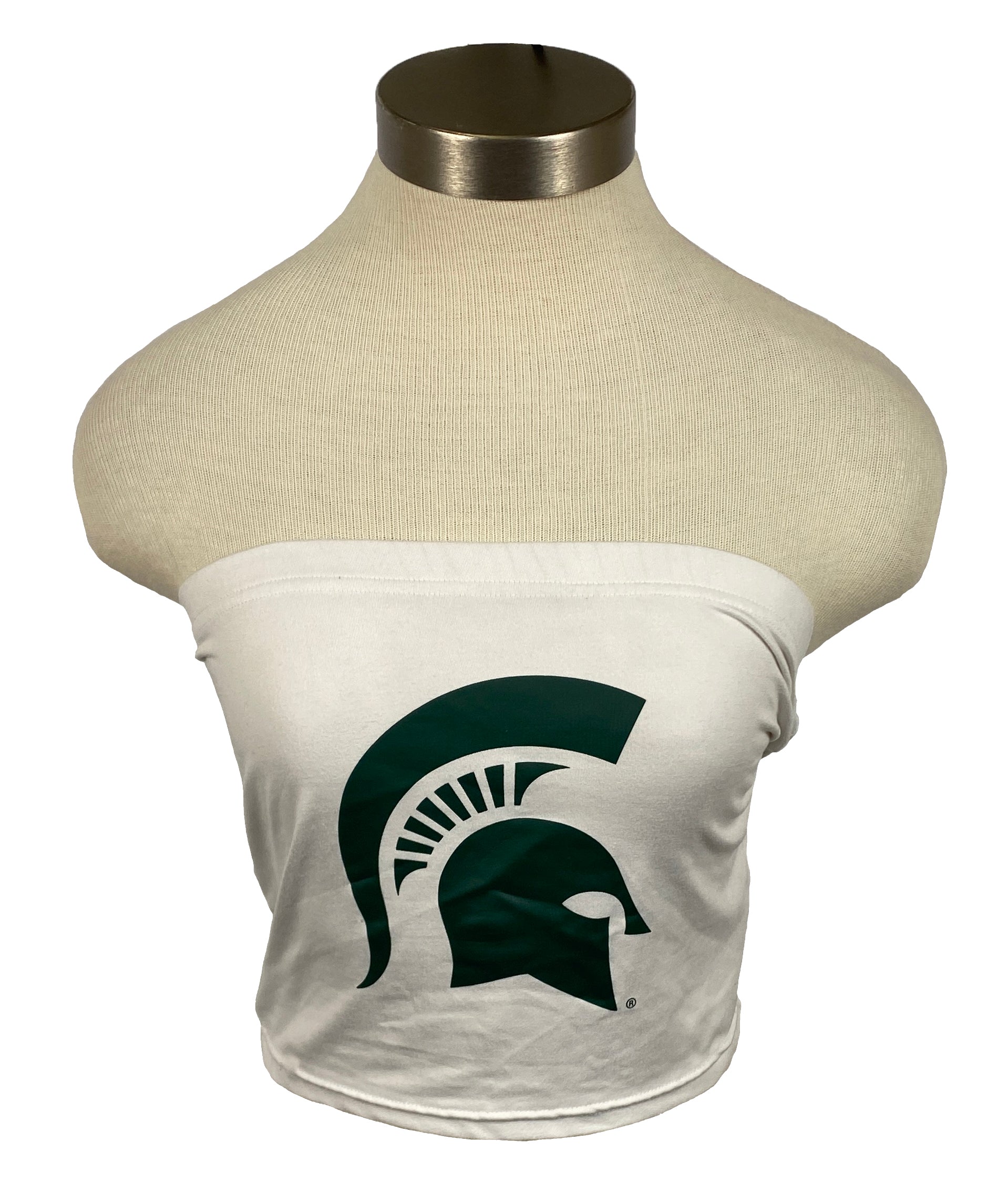 Michigan State University White Spartan Helmet Tube Top Women's Size L