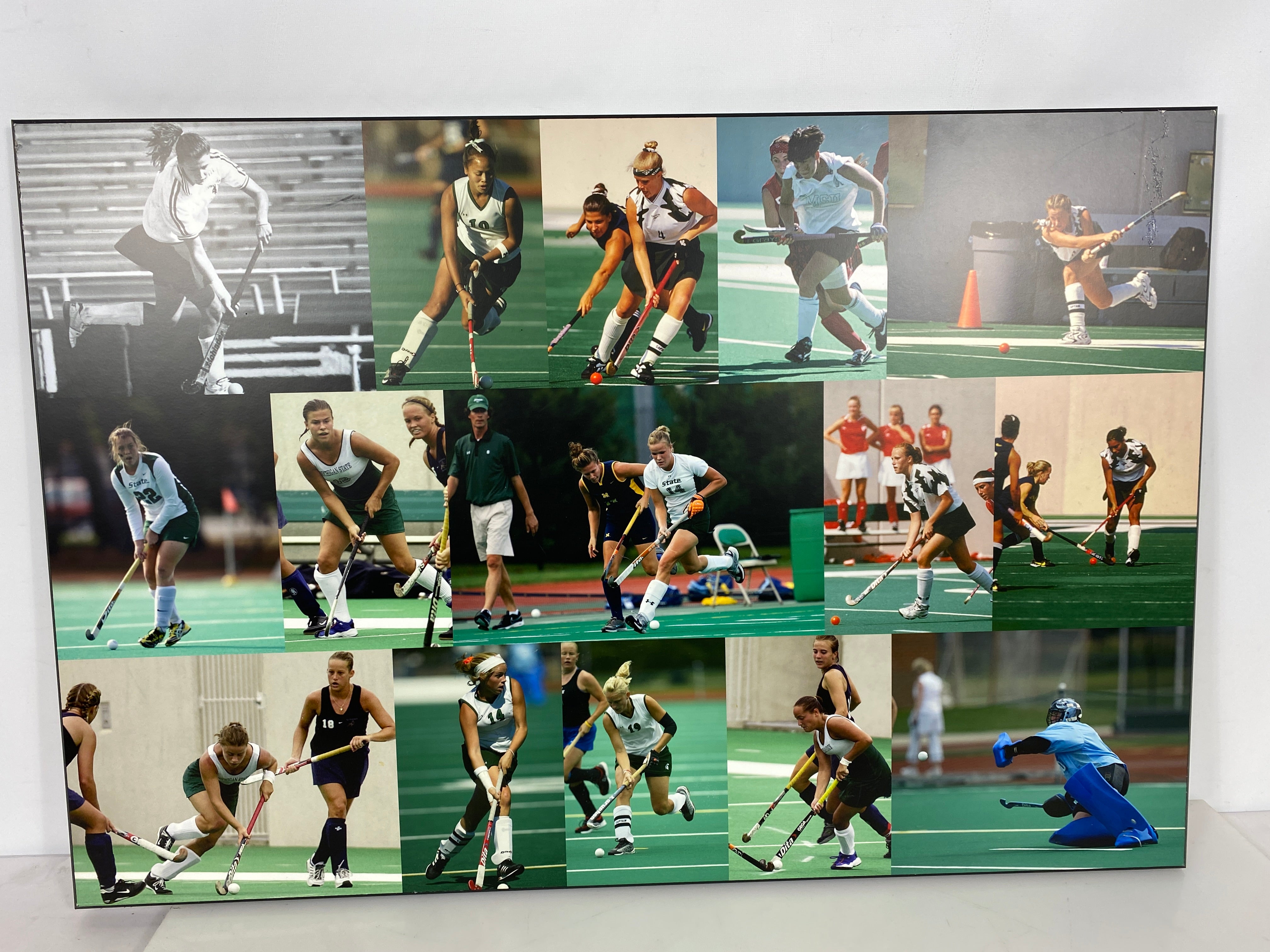 Michigan State University Women's Field Hockey Action Collage Medium Sized Plaque