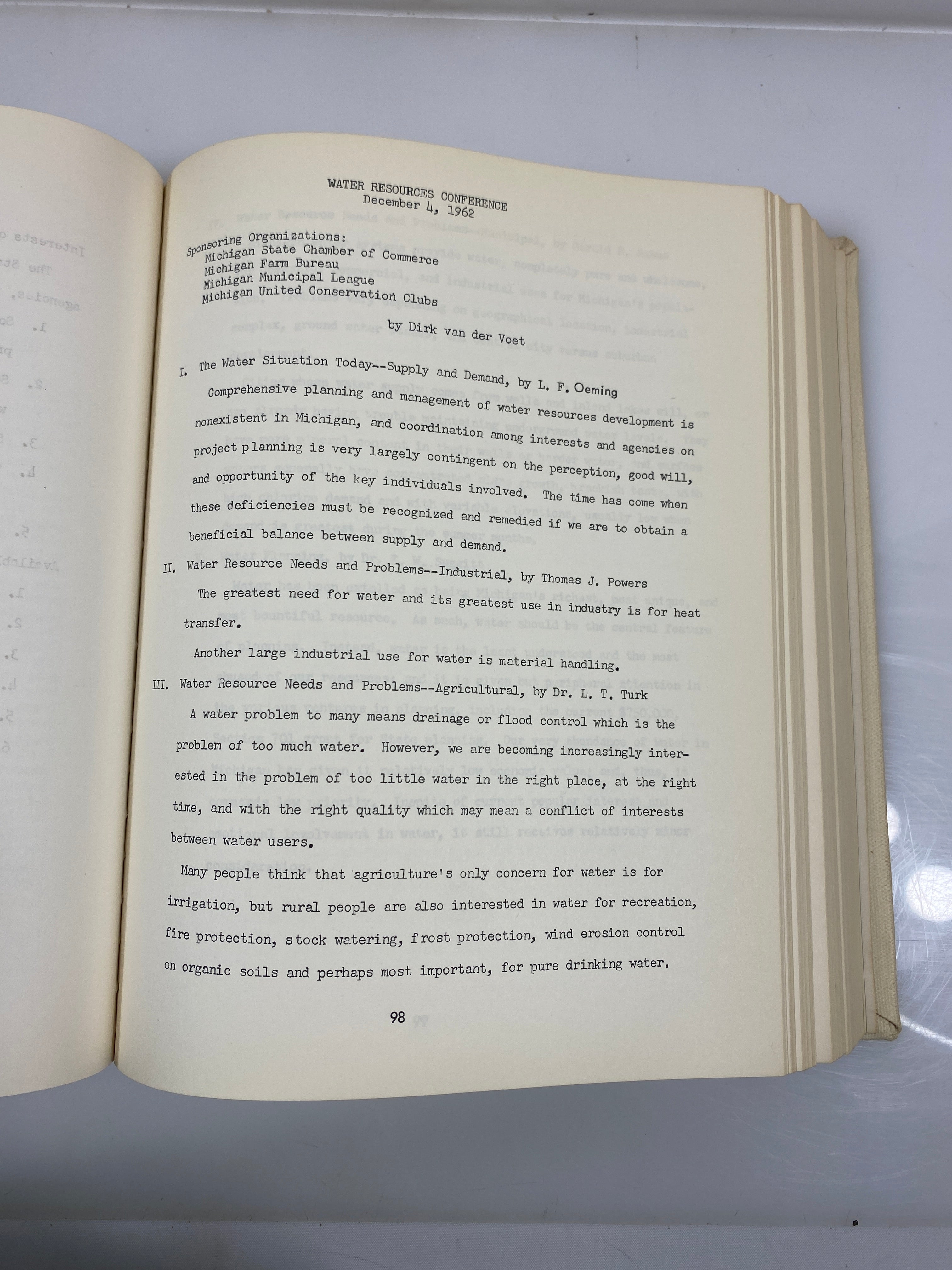 Michigan's Water Problems 1967 HC