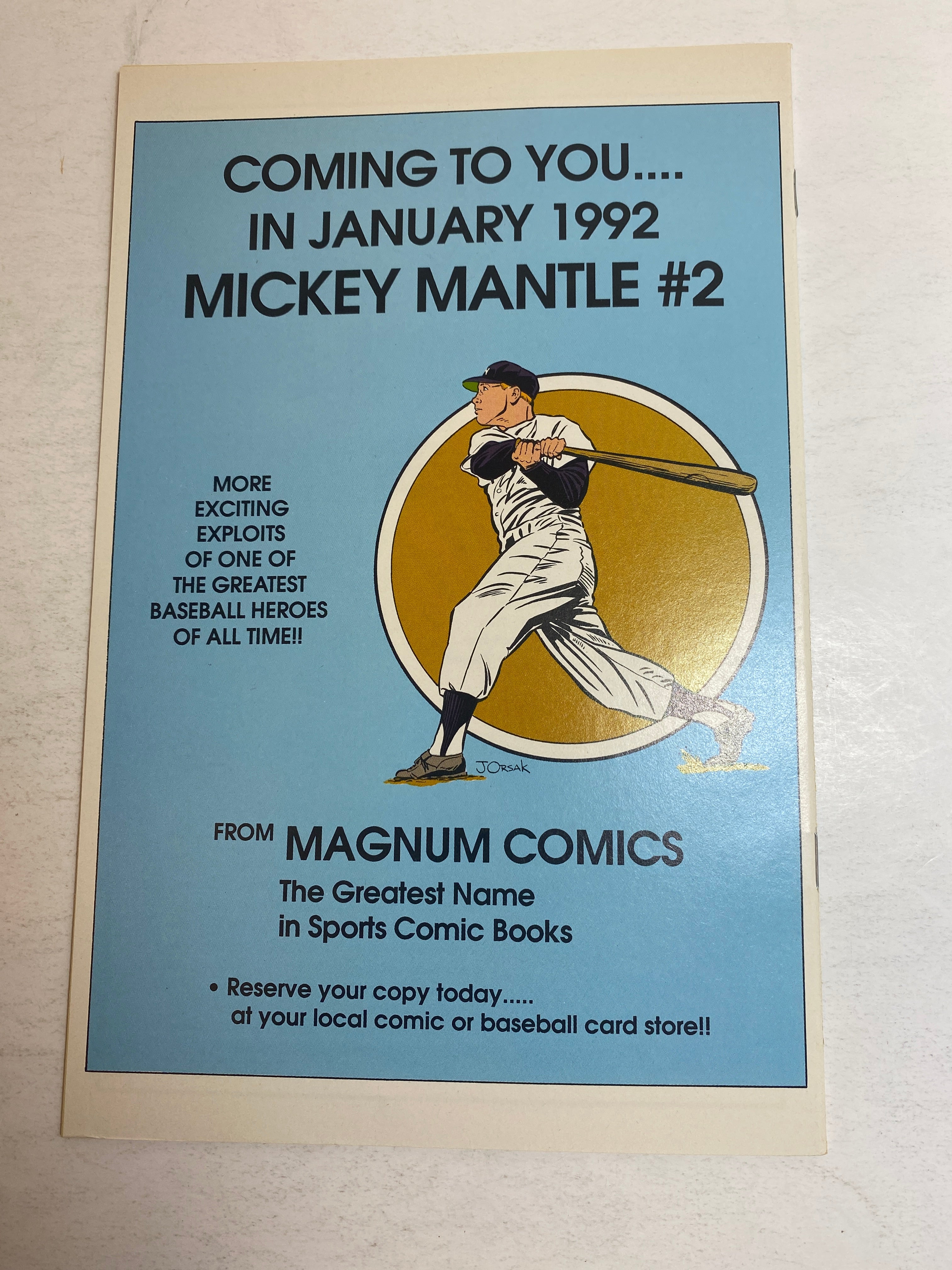 Mickey Mantle #1 1991 Magnum Comic