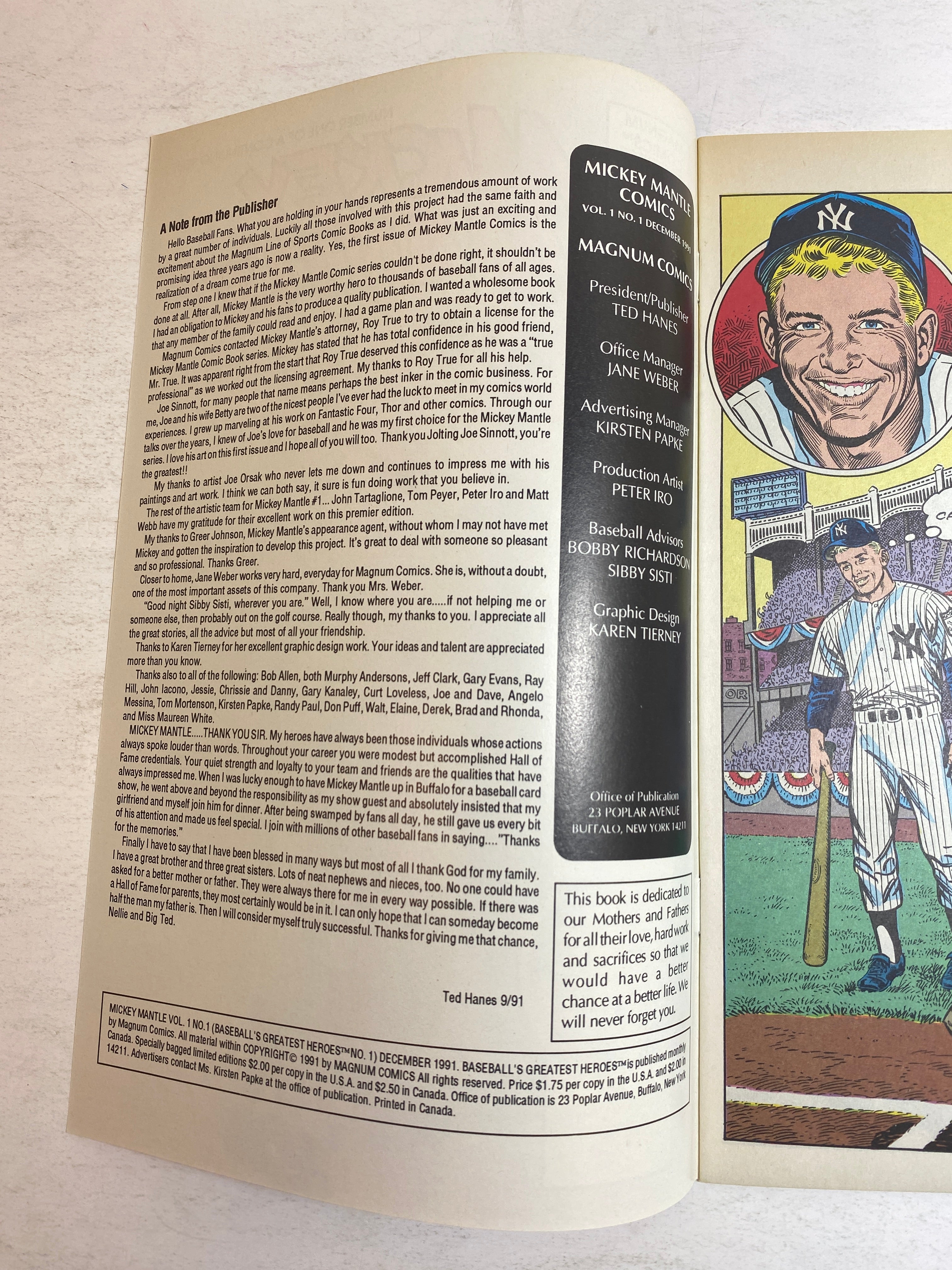 Mickey Mantle #1 1991 Magnum Comic