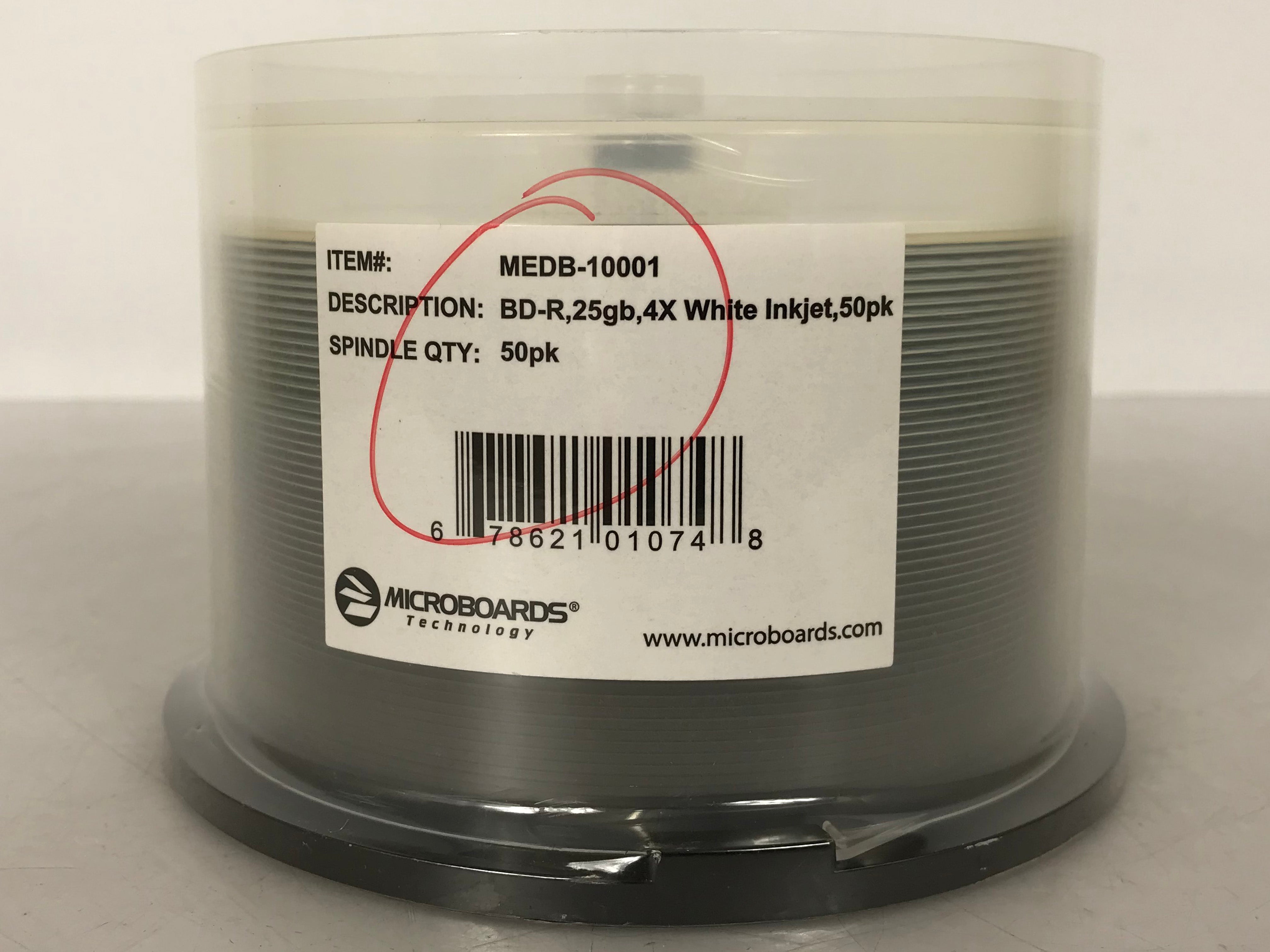 Microboards MEDB-10001 BD-R 25GB 4x White Inkjet 50-Pack *New*