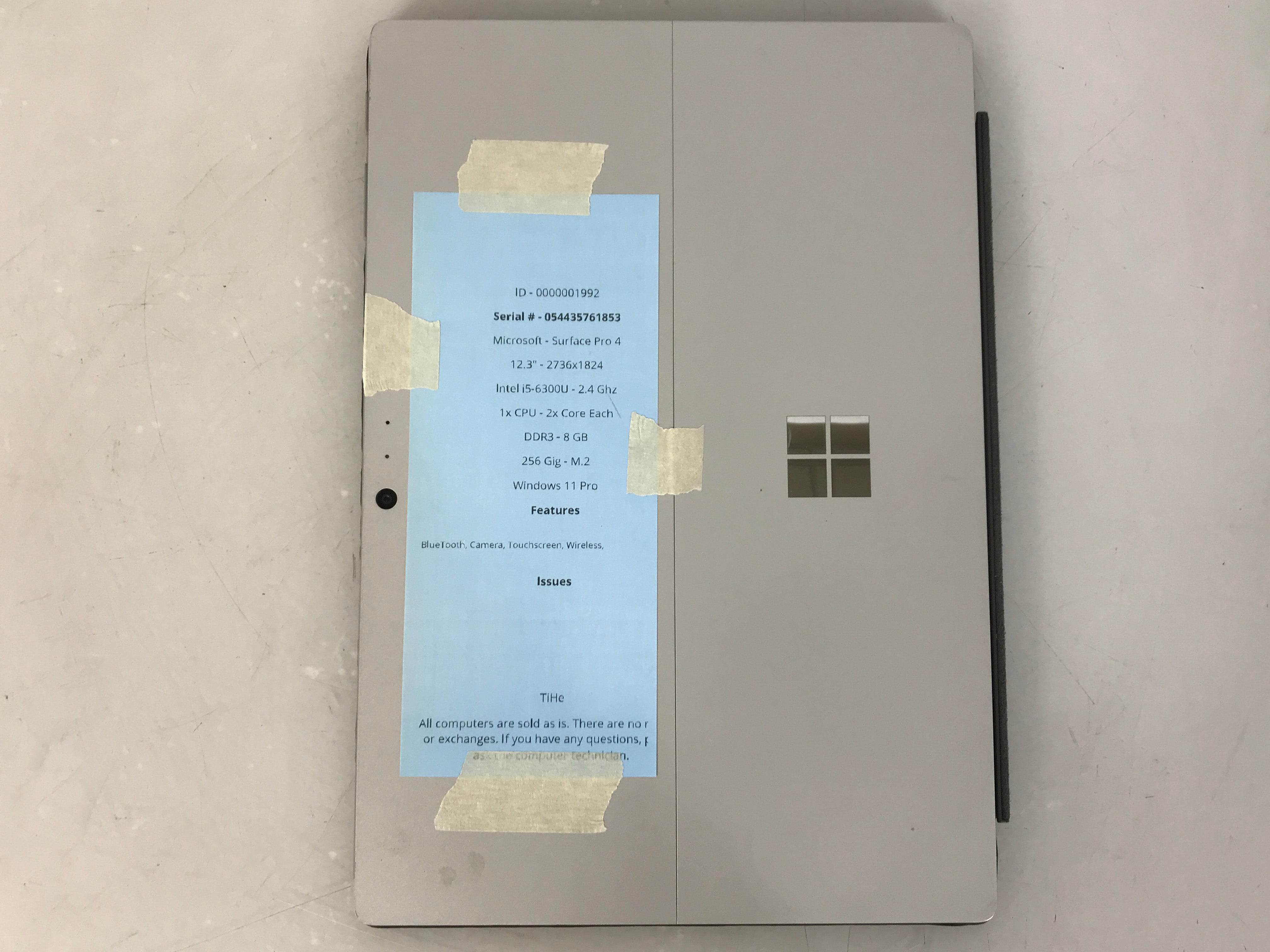 Microsoft Surface Pro 4 i5 6th Gen Windows 11 Pro *Touchscreen Not Working*