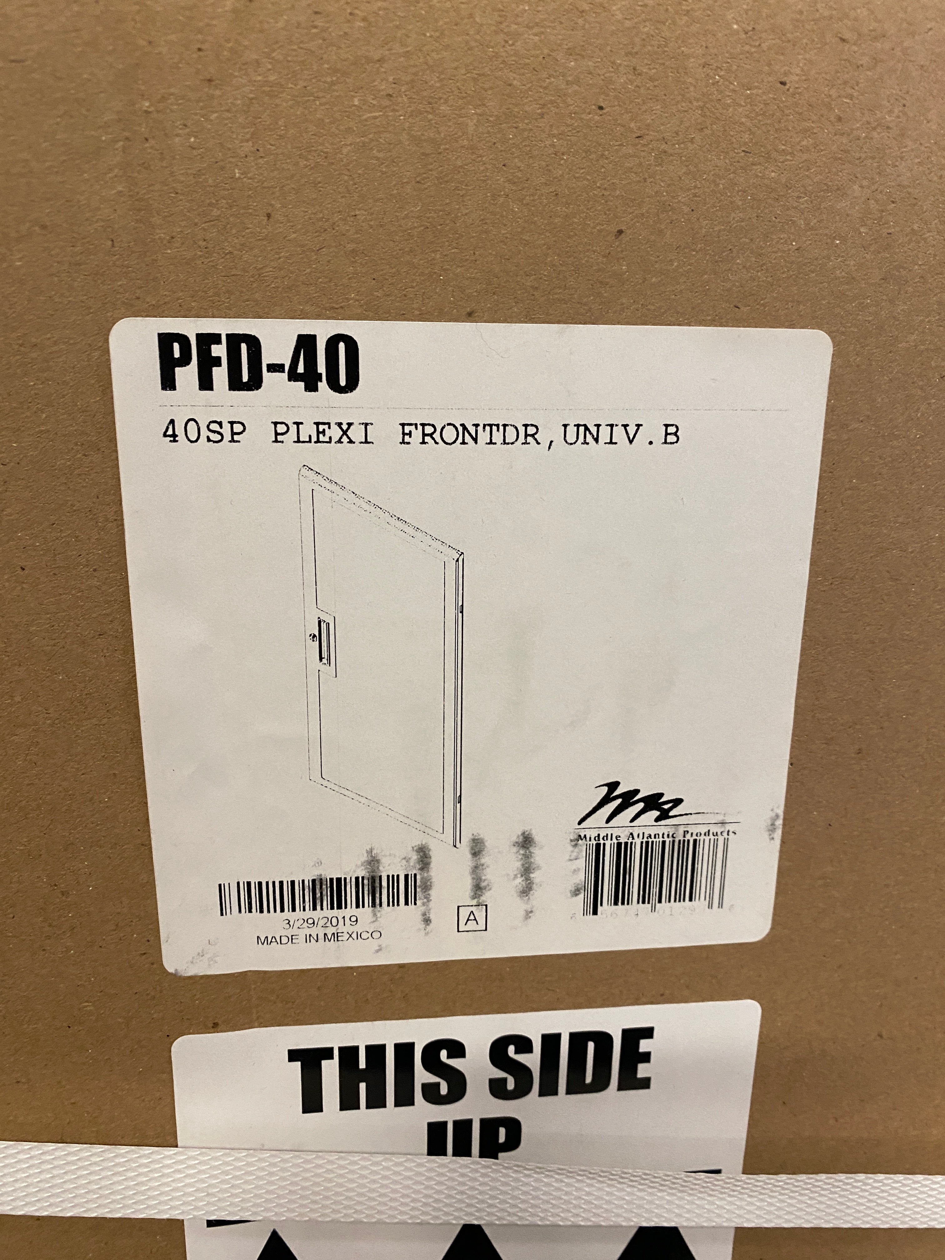 Middle Atlantic Products PFD-40 40 SP Plexi Rack Front Door