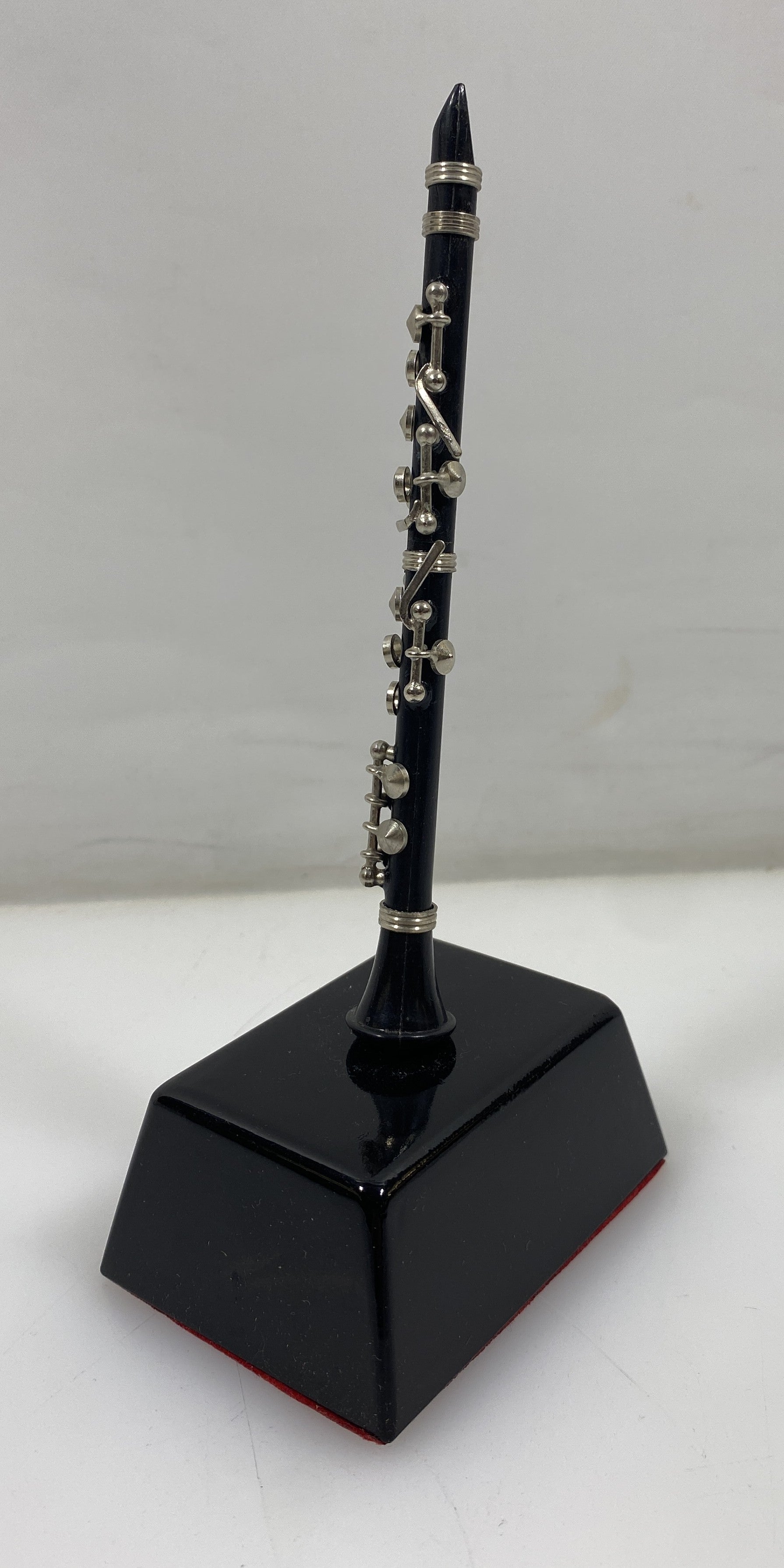 Miniature Black Clarinet With Base
