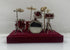 Miniature Brass Red Drum Set Replica
