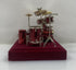Miniature Brass Red Drum Set Replica