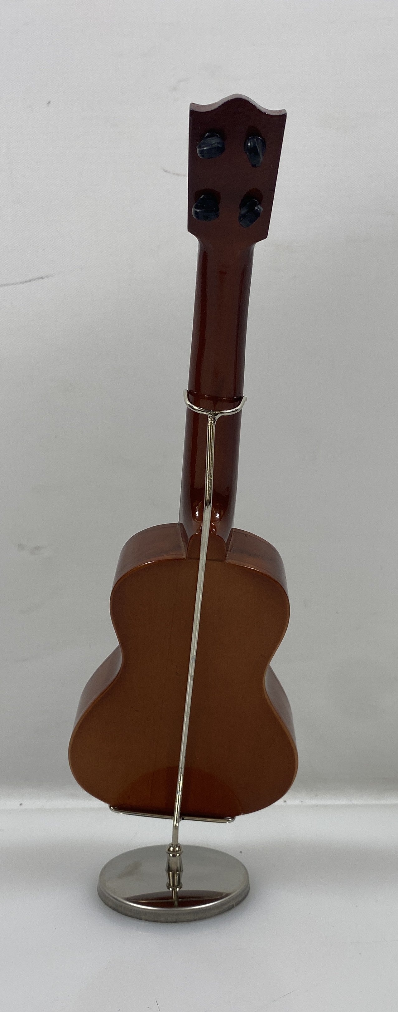 Miniature Brown Ukulele With Case And Stand