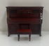 Miniature Brownish Red Upright Piano With Case