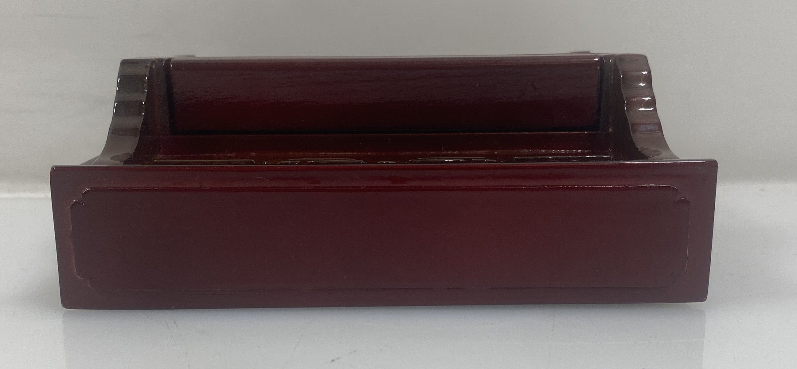 Miniature Brownish Red Upright Piano With Case