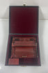Miniature Brownish Red Upright Piano With Case