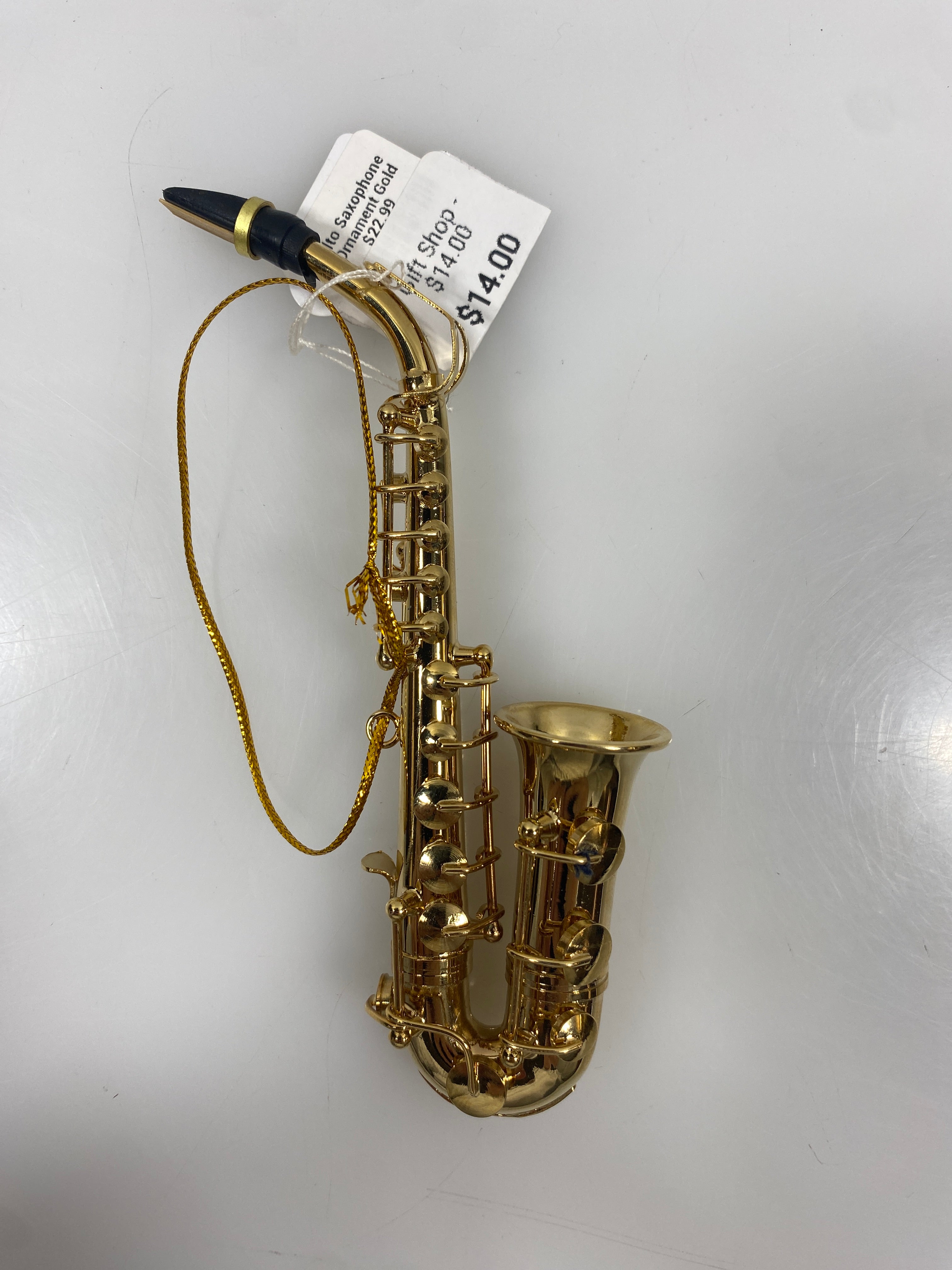 Miniature Gold Alto Saxophone Ornament