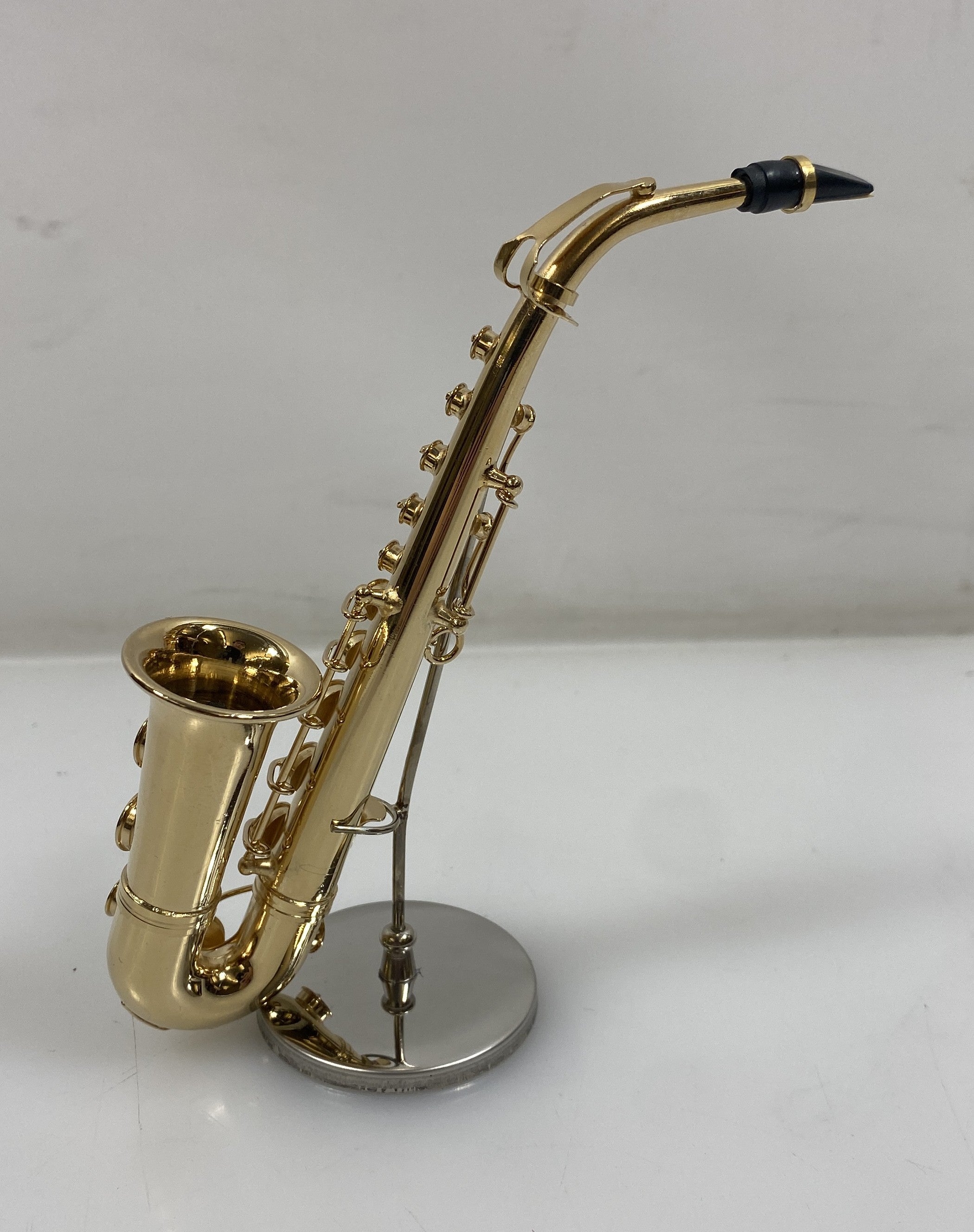 Miniature Gold Brass Alto Saxophone With Case And Stand