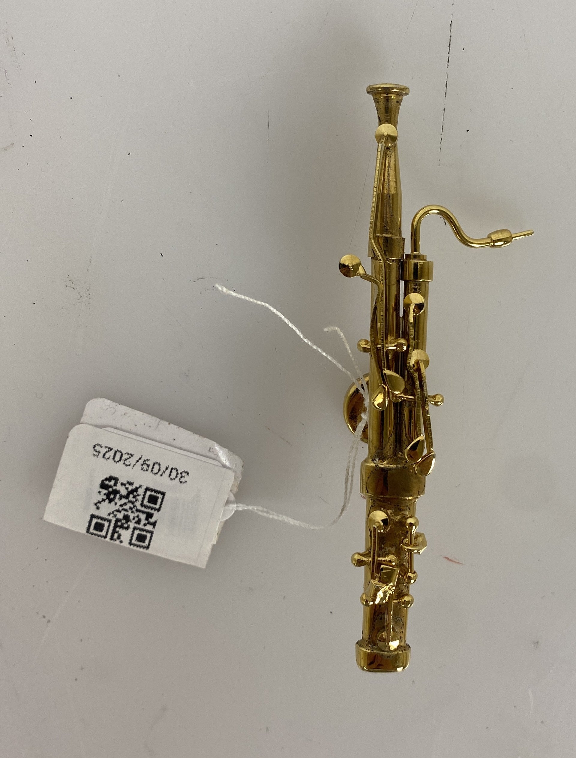 Miniature Gold Brass Bassoon Magnet
