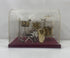 Miniature Gold Brass Drum Set Replica With Display Cover