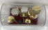 Miniature Gold Brass Drum Set Replica With Display Cover