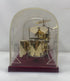 Miniature Gold Brass Drum Set Replica With Display Cover