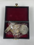 Miniature Gold Brass French Horn With Case And Stand
