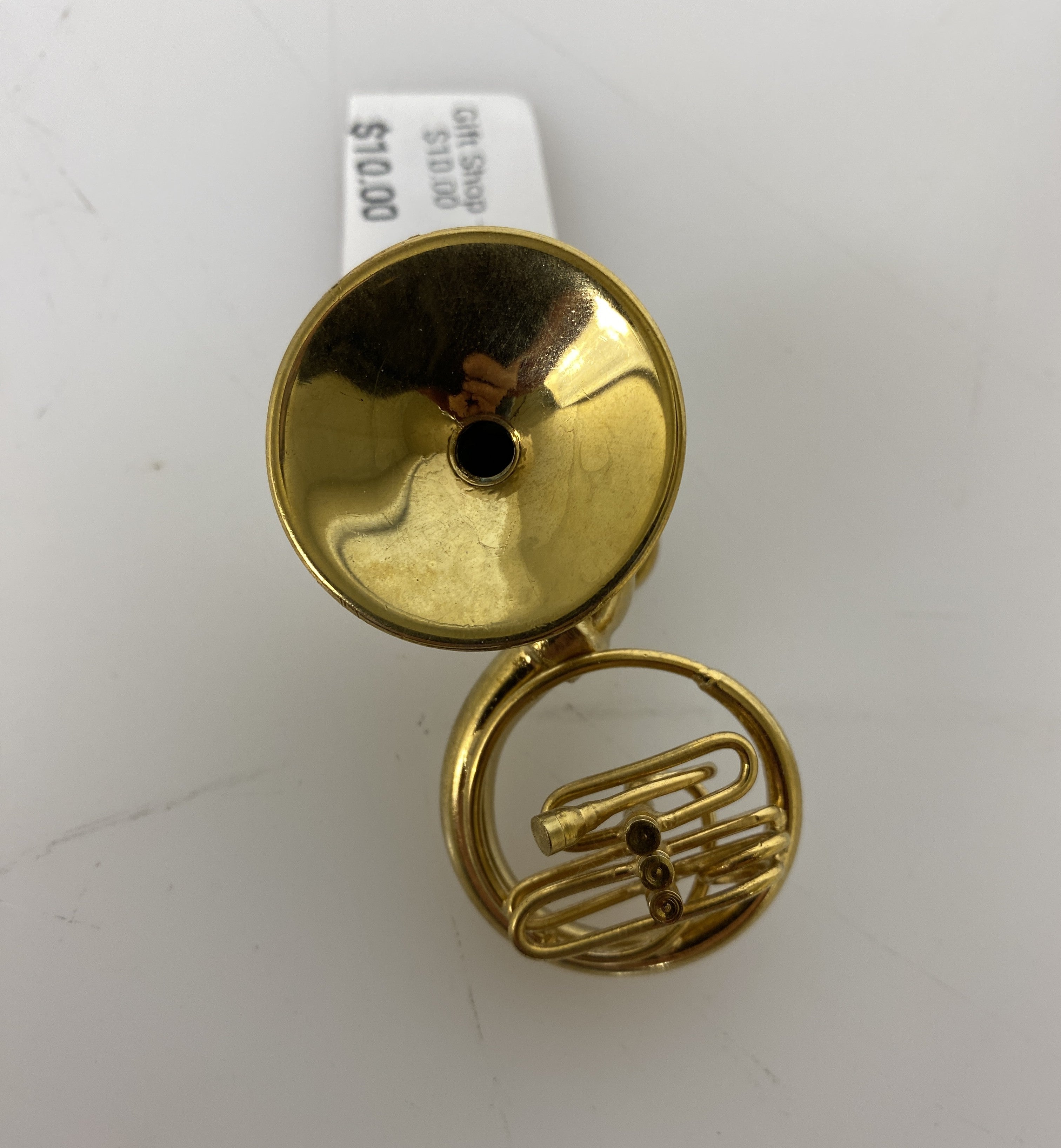 Miniature Gold Brass French Horns Ornament