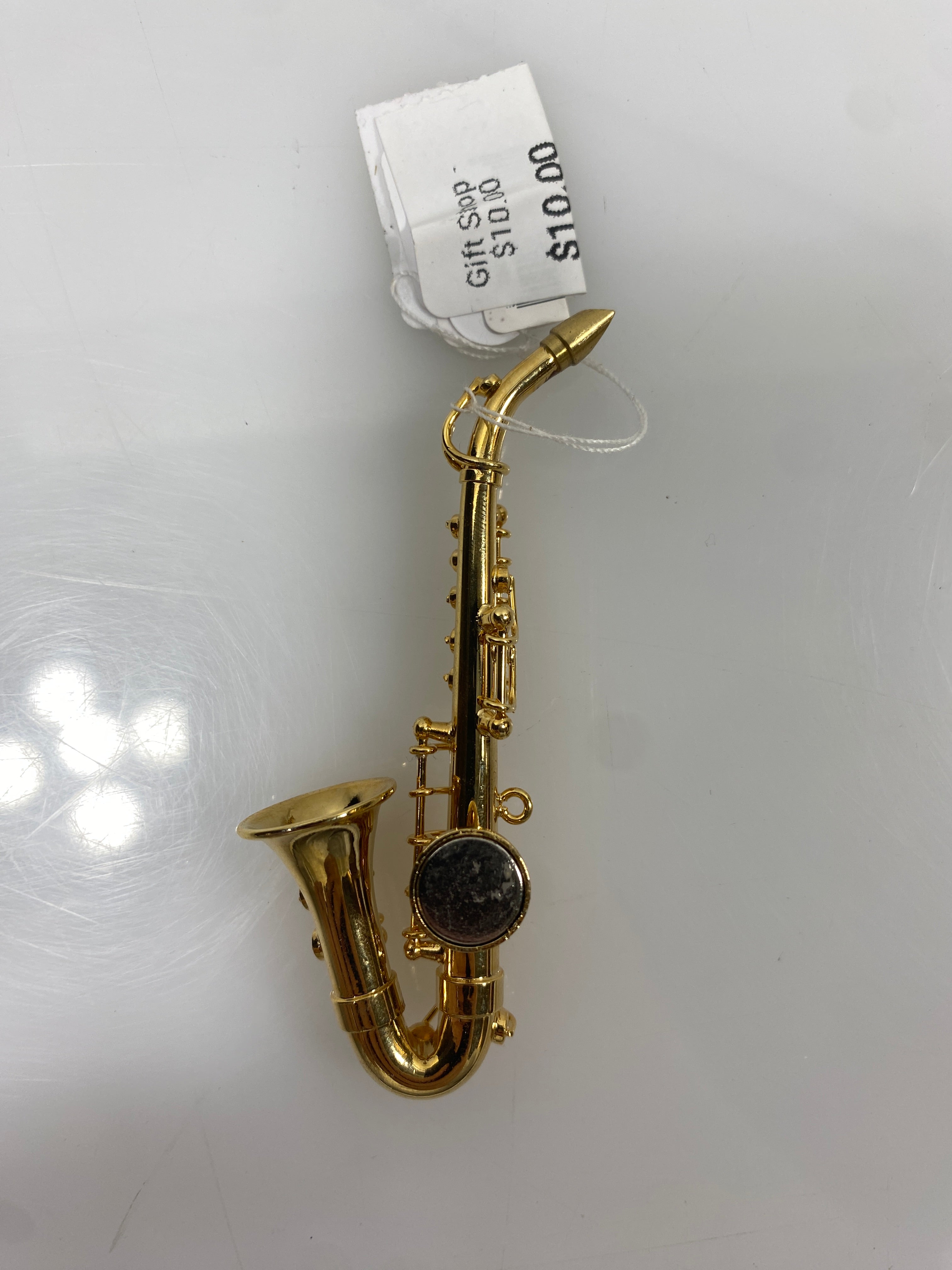 Miniature Gold Brass Saxophone Ornament