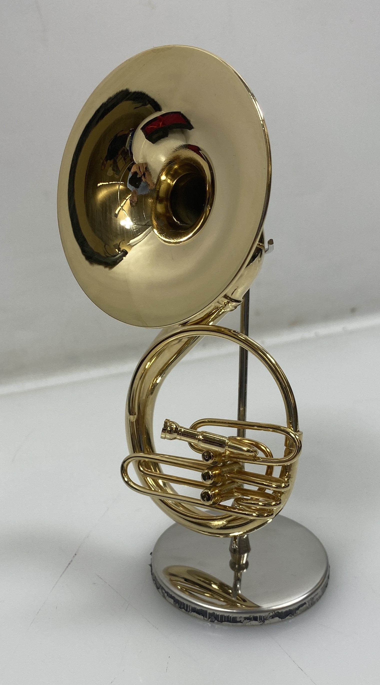 Miniature Gold Brass Sousaphone With Case And Stand