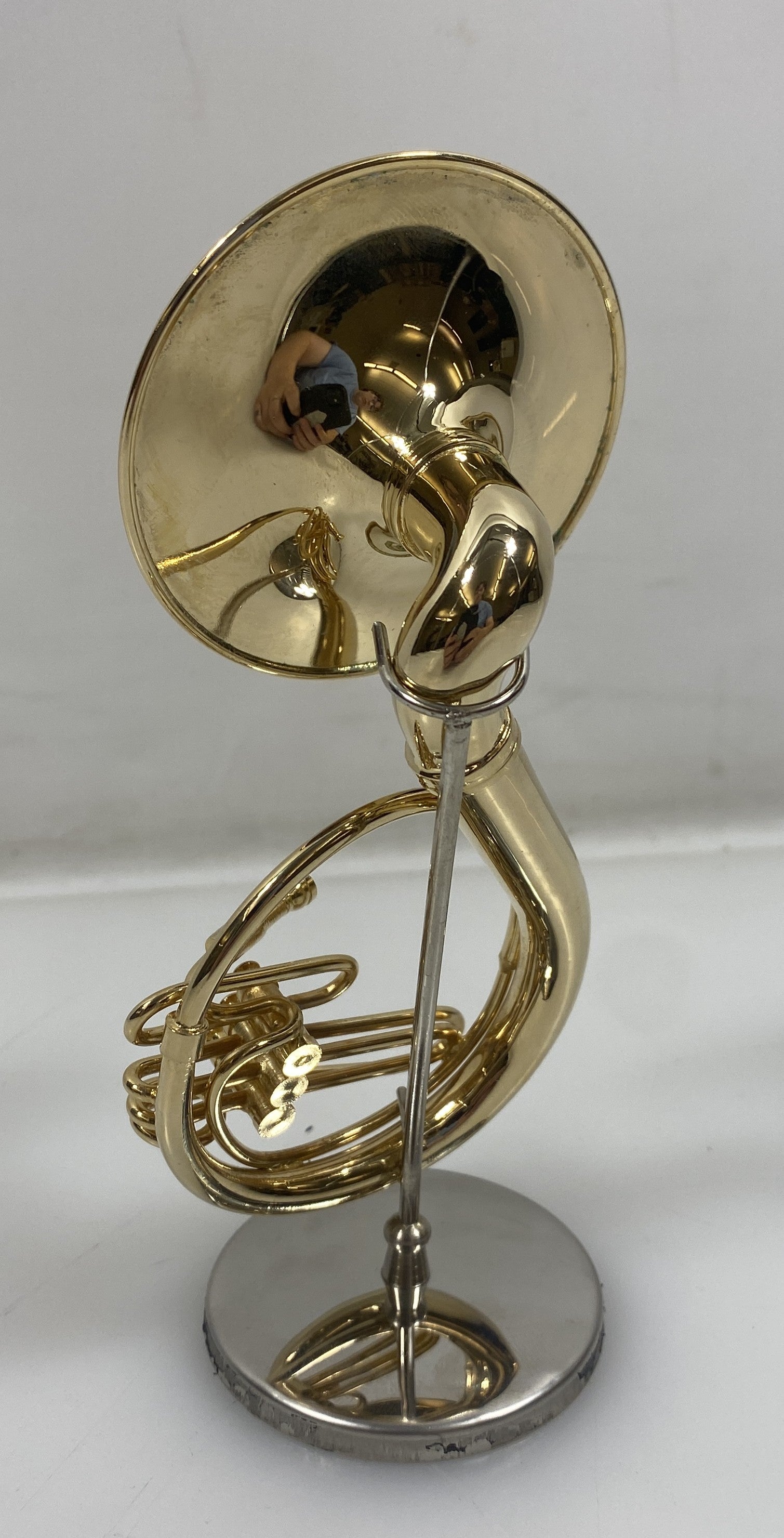 Miniature Gold Brass Sousaphone With Case And Stand
