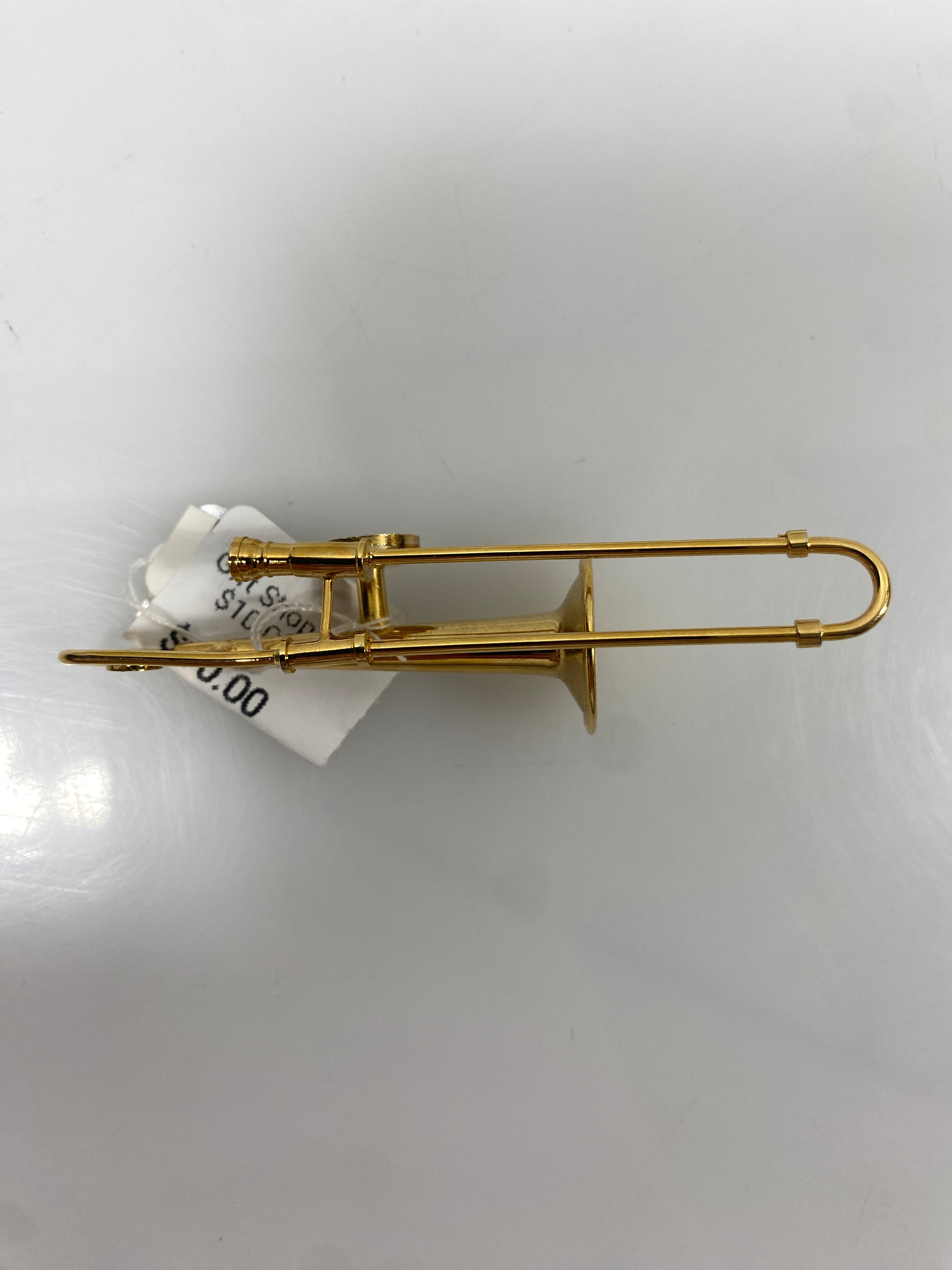 Miniature Gold Brass  Trombone Ornament
