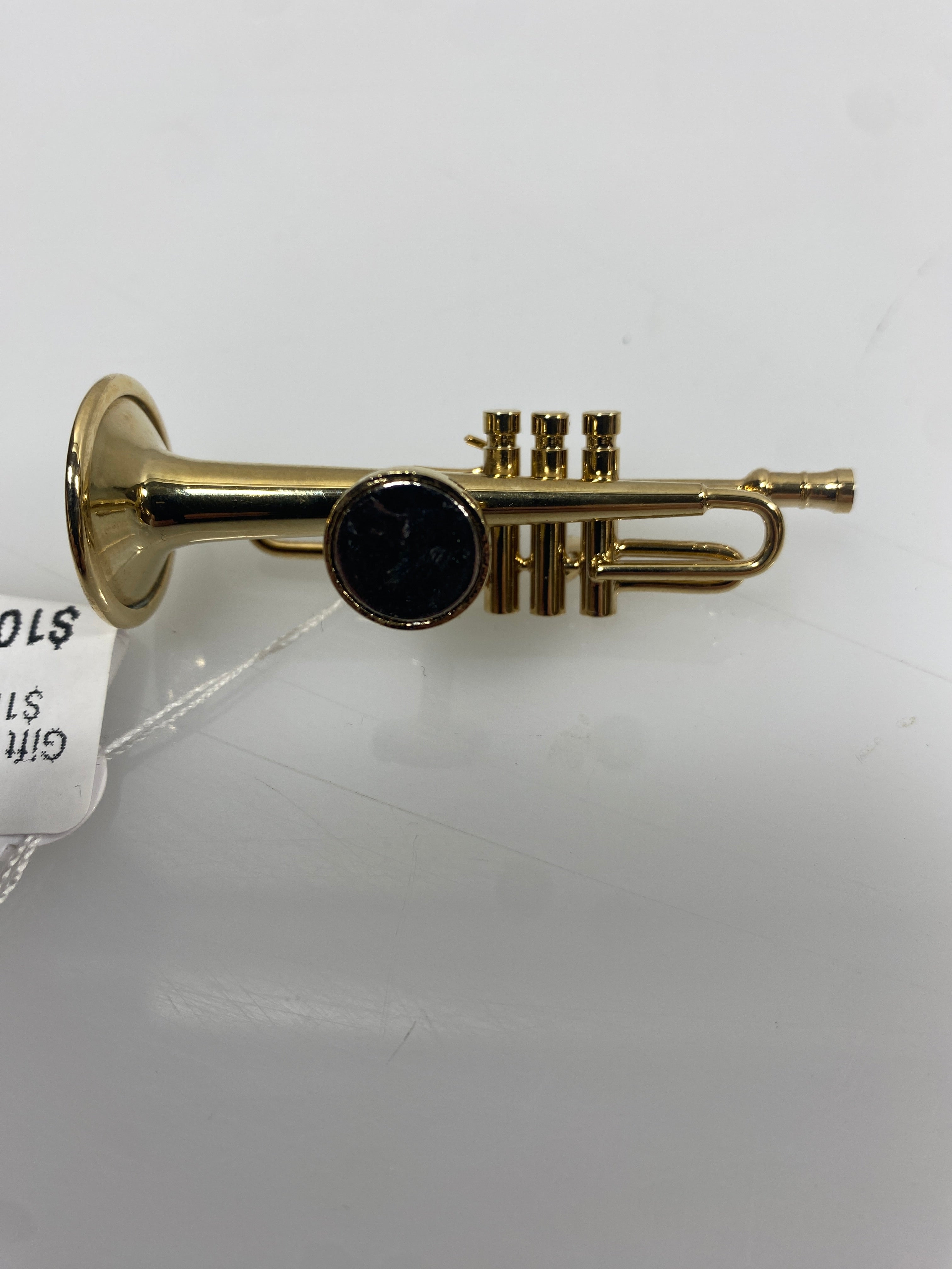 Miniature Gold Brass Trumpet Ornament