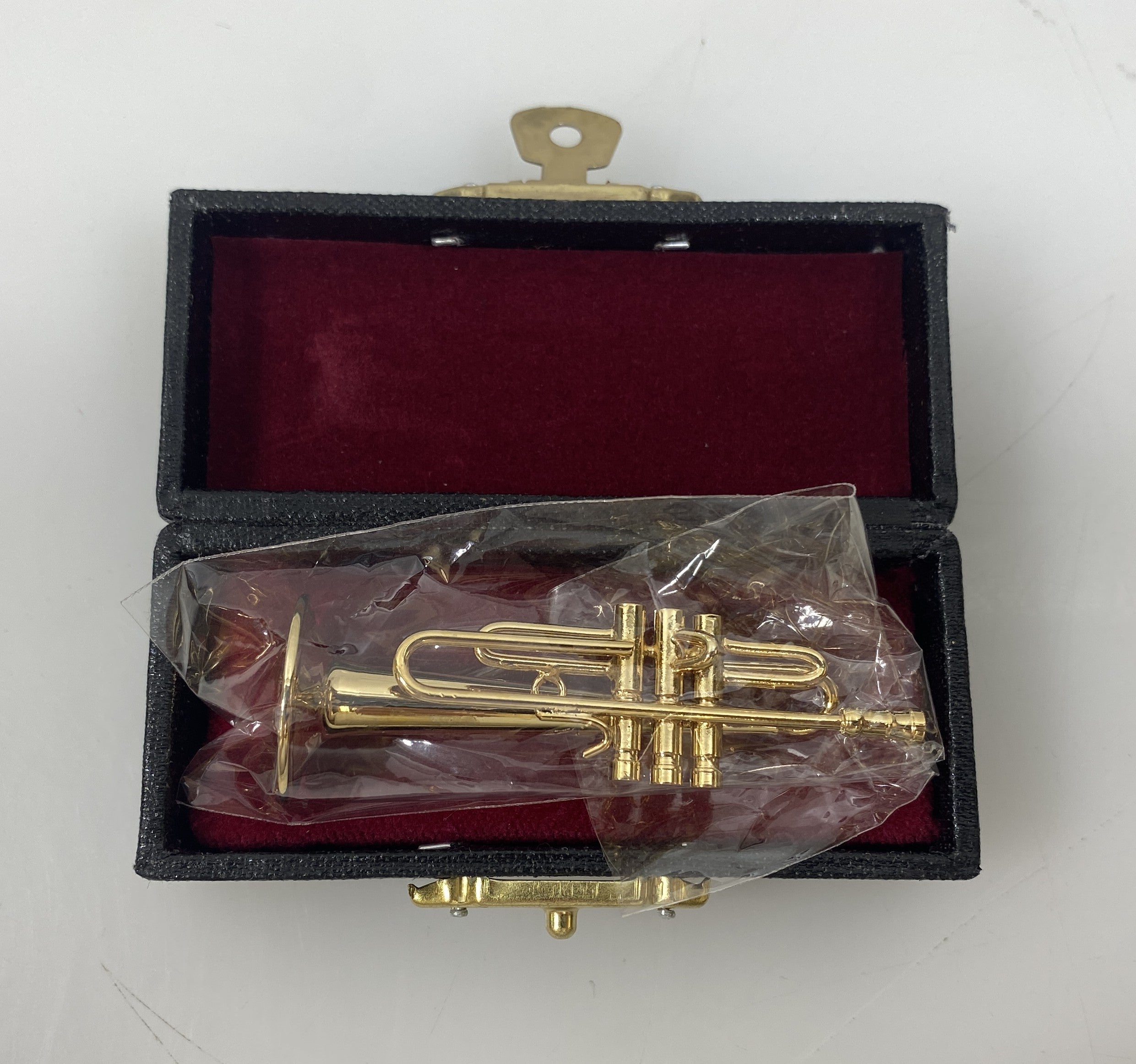 Miniature Gold Brass Trumpet With Case